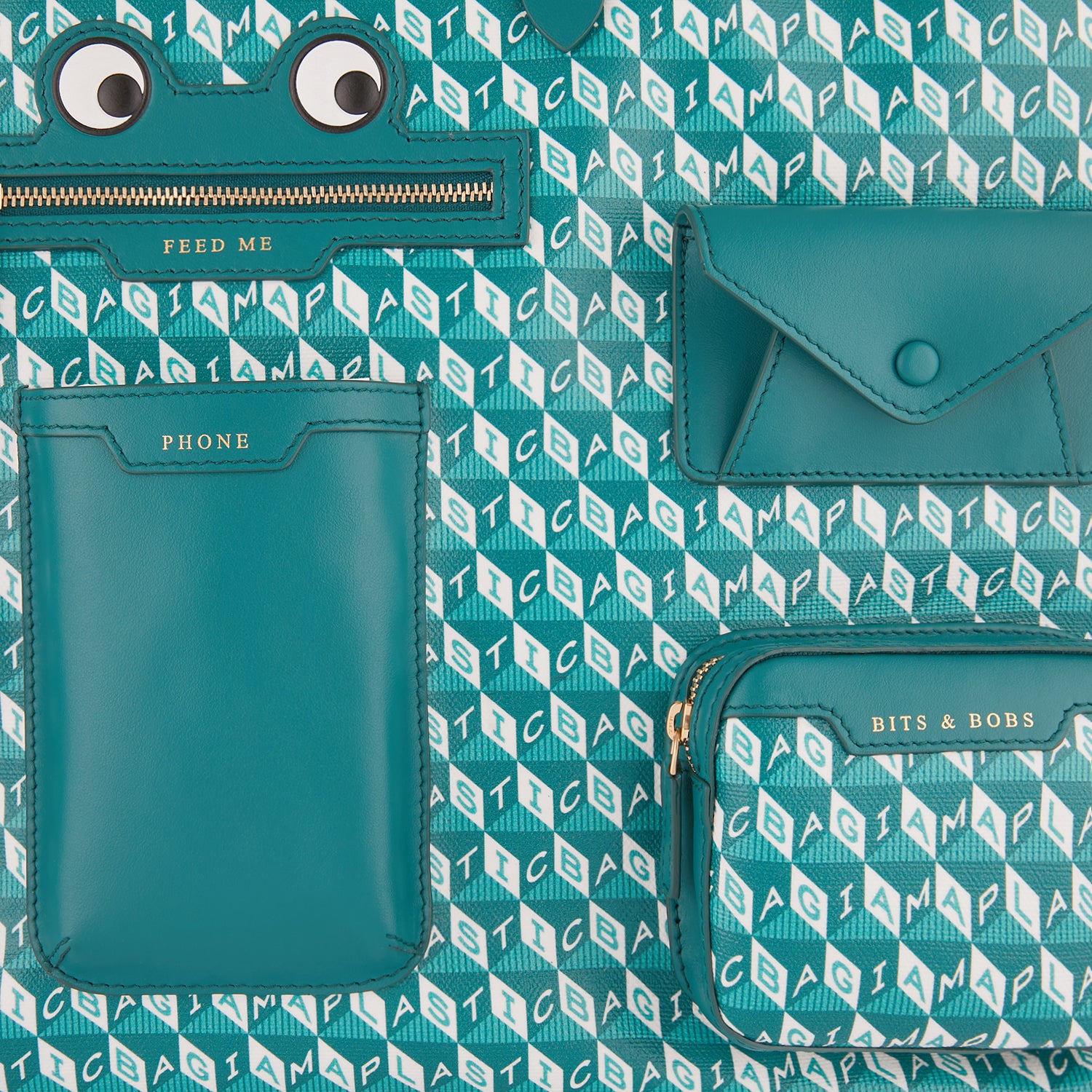 I am a Plastic Bag Tote XL Frog Multi Pocket Tote -

                  
                    Recycled Canvas in Viridian -
                  

                  Anya Hindmarch UK
