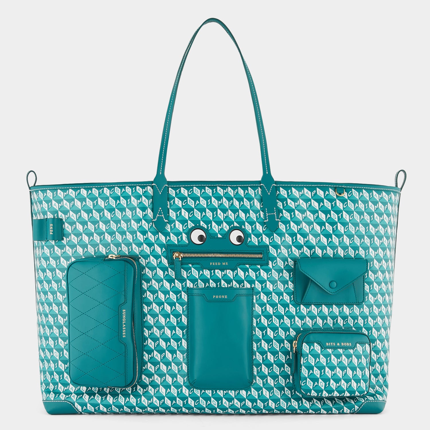 I am a Plastic Bag Tote XL Frog Multi Pocket Tote -

                  
                    Recycled Canvas in Viridian -
                  

                  Anya Hindmarch UK
