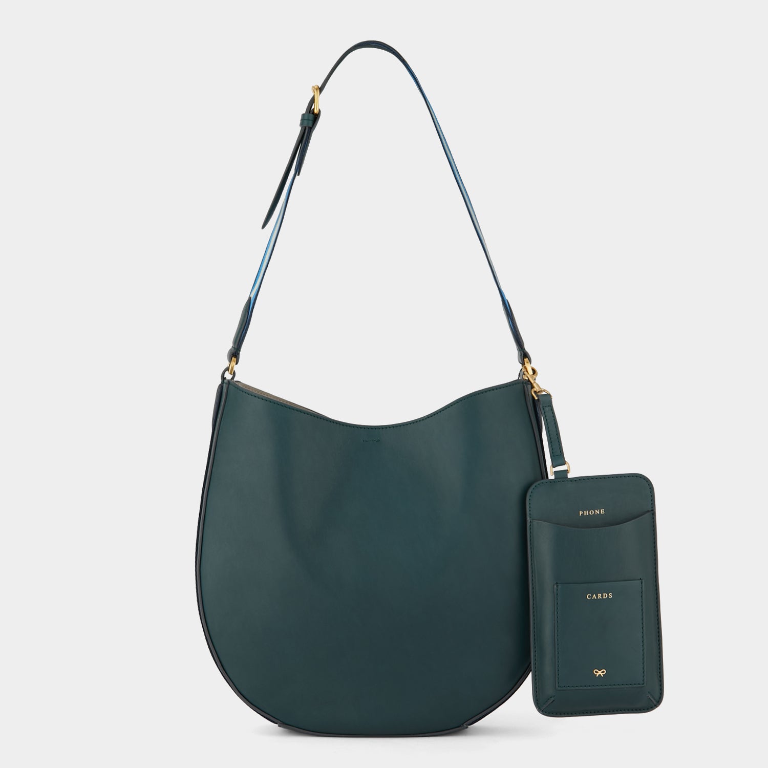 Nastro Small Hobo -

                  
                    Flat Leather in Kelp -
                  

                  Anya Hindmarch UK
