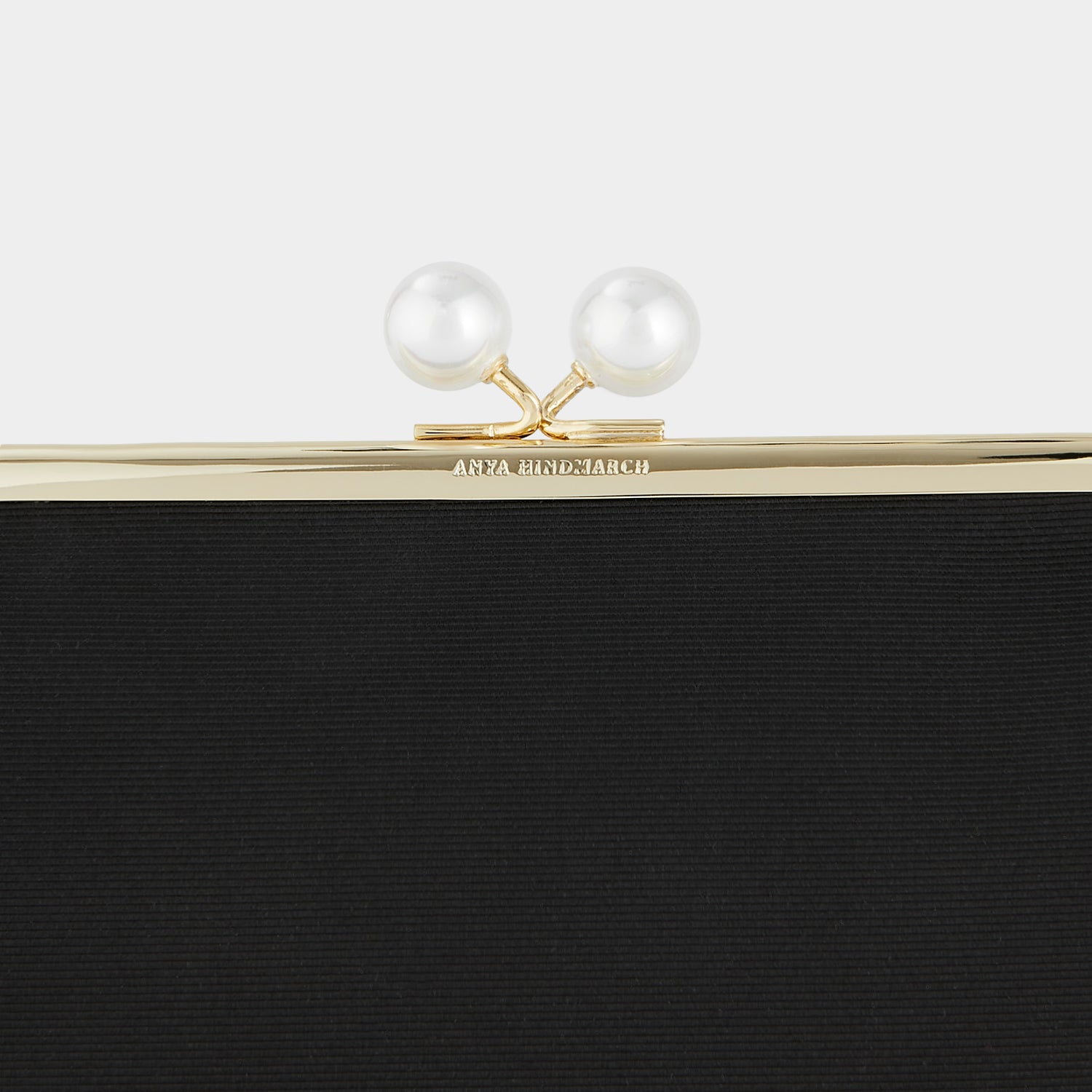 Pearls Maud Clutch -

                  
                    Grosgrain in Black -
                  

                  Anya Hindmarch UK
