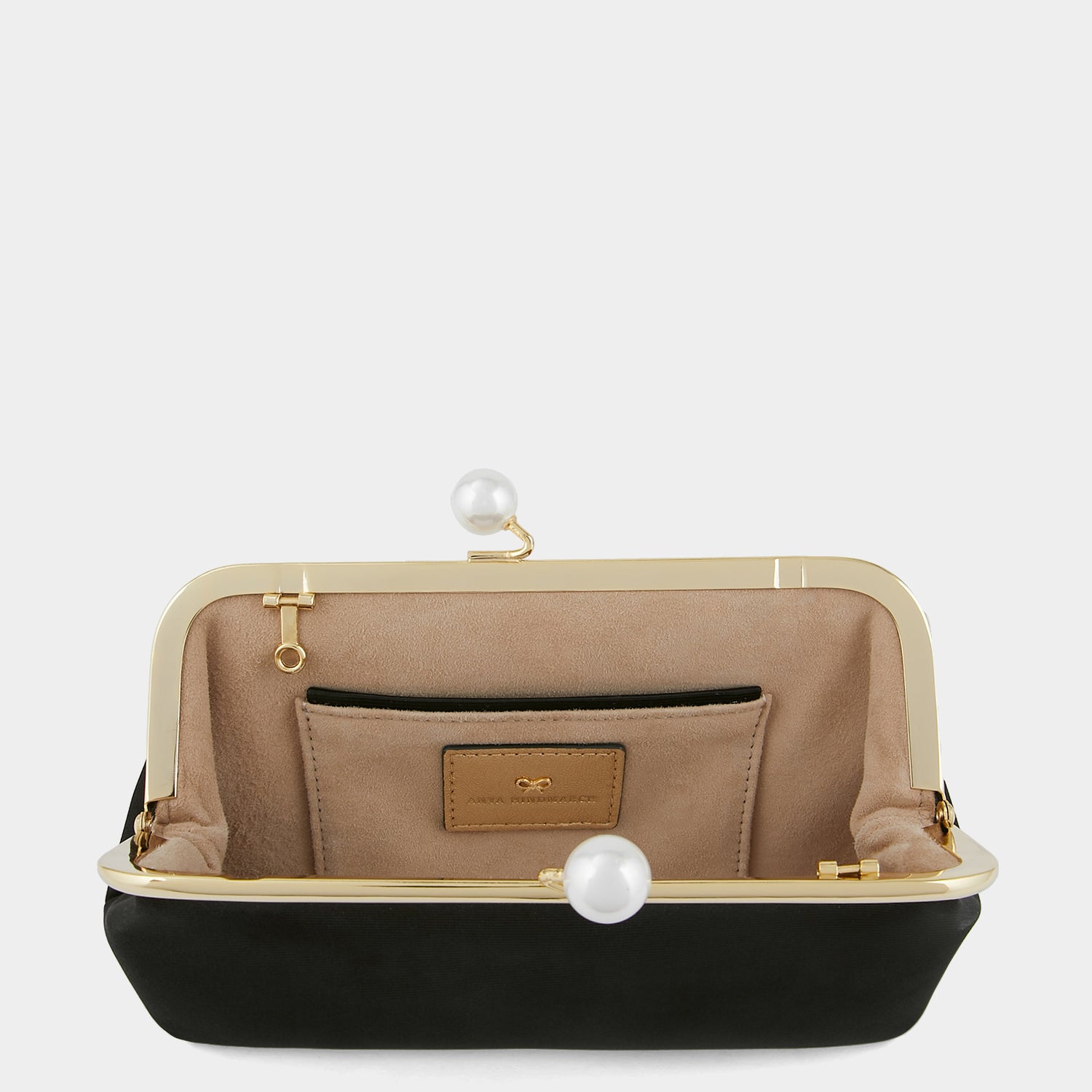 Pearls Maud Clutch -

                  
                    Grosgrain in Black -
                  

                  Anya Hindmarch UK
