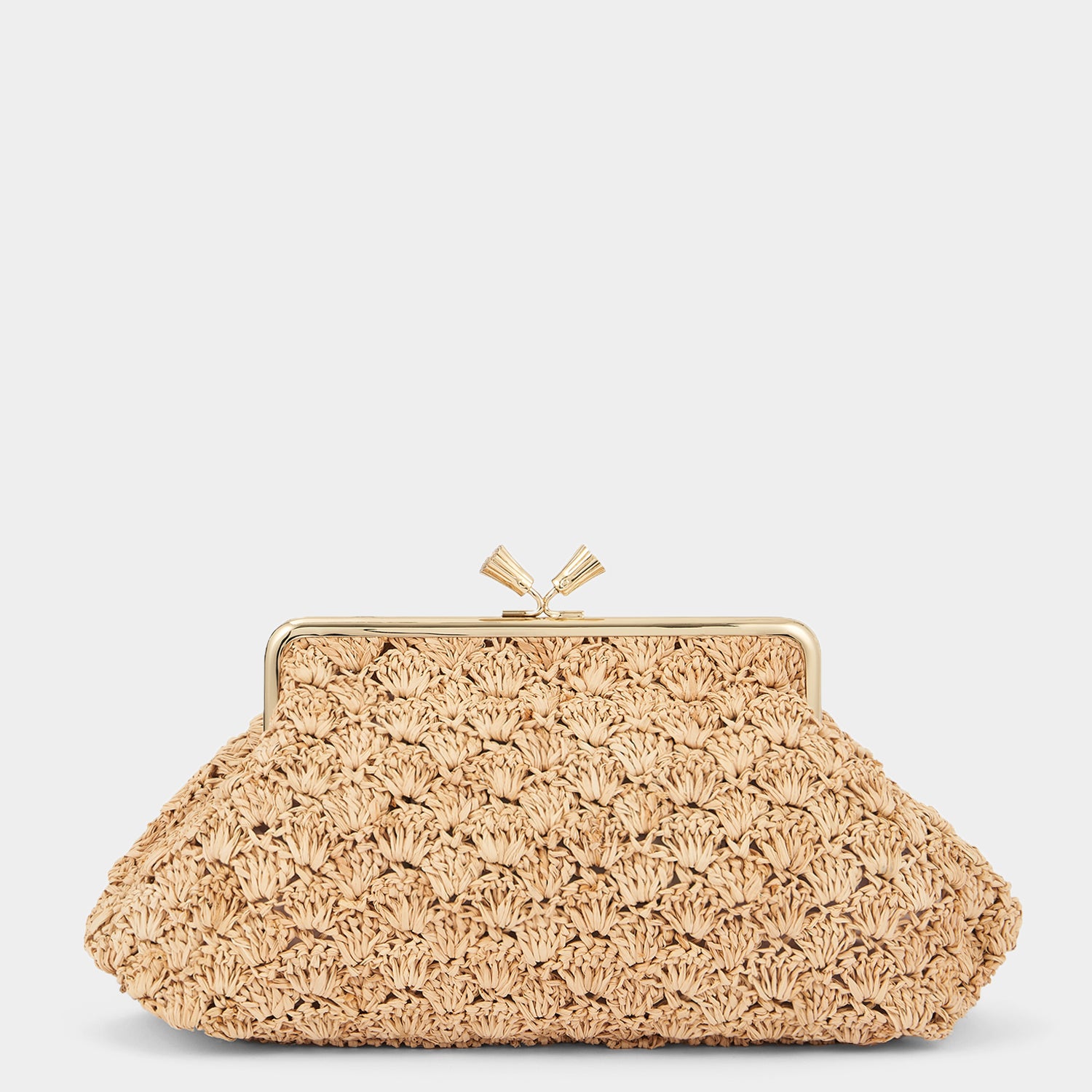 Large Maud Bow Clutch -

                  
                    Raffia in Natural -
                  

                  Anya Hindmarch UK
