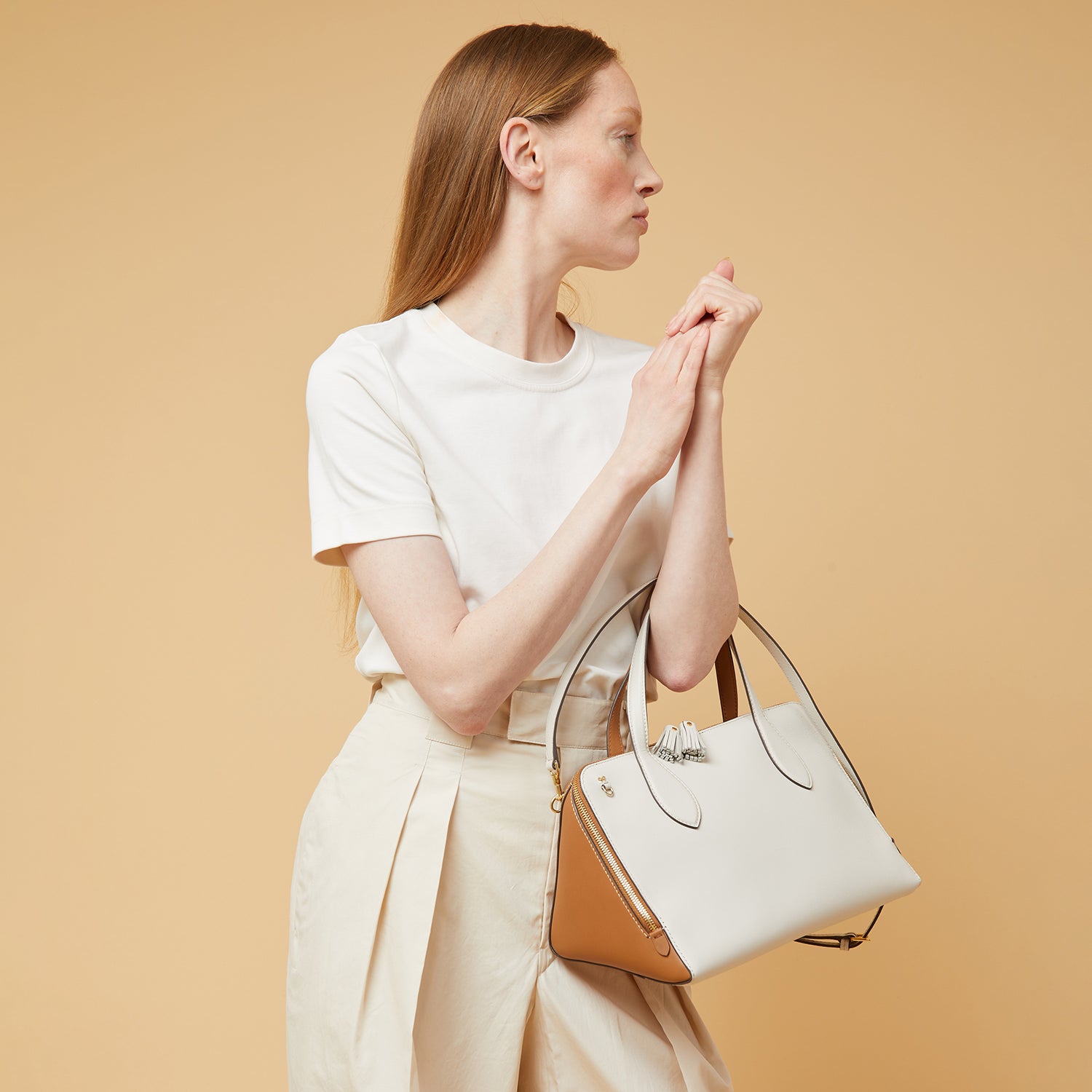 Wedge Cross-body -

                  
                    Calf Leather in Chalk/Pecan -
                  

                  Anya Hindmarch UK
