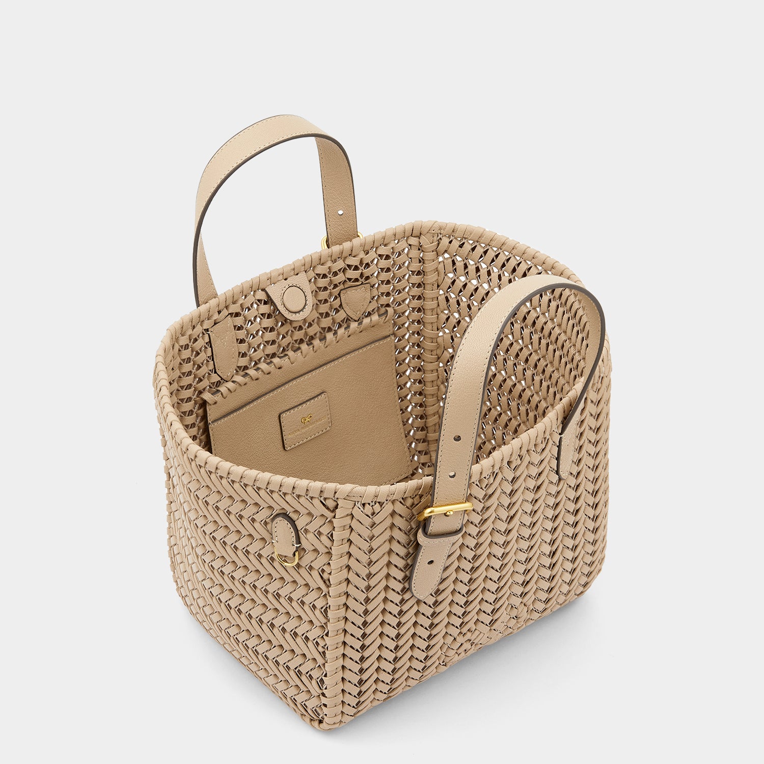 Neeson Small Square Tote -

                  
                    Capra Leather in Light Nude -
                  

                  Anya Hindmarch UK
