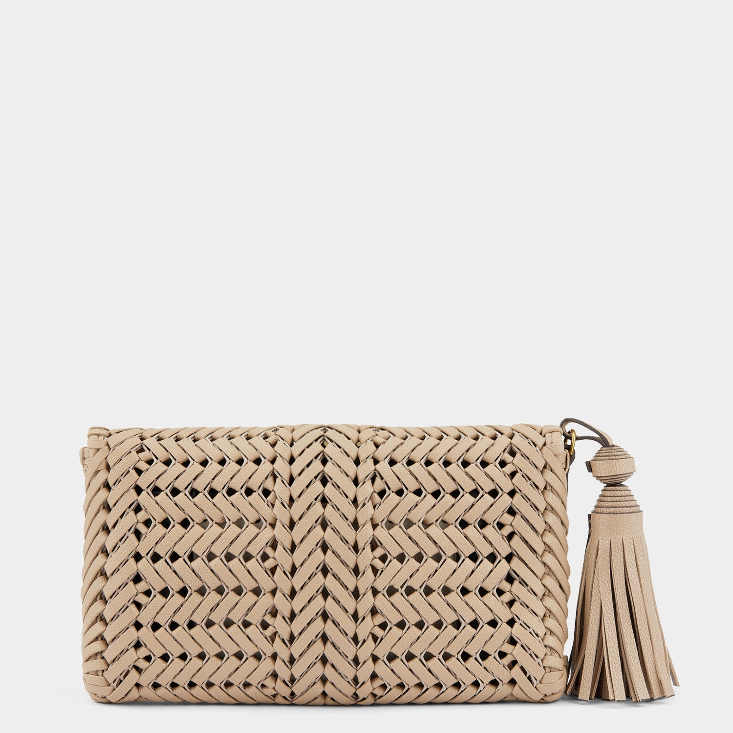 Neeson Tassel Clutch -

                  
                    Capra Leather in Light Nude -
                  

                  Anya Hindmarch UK
