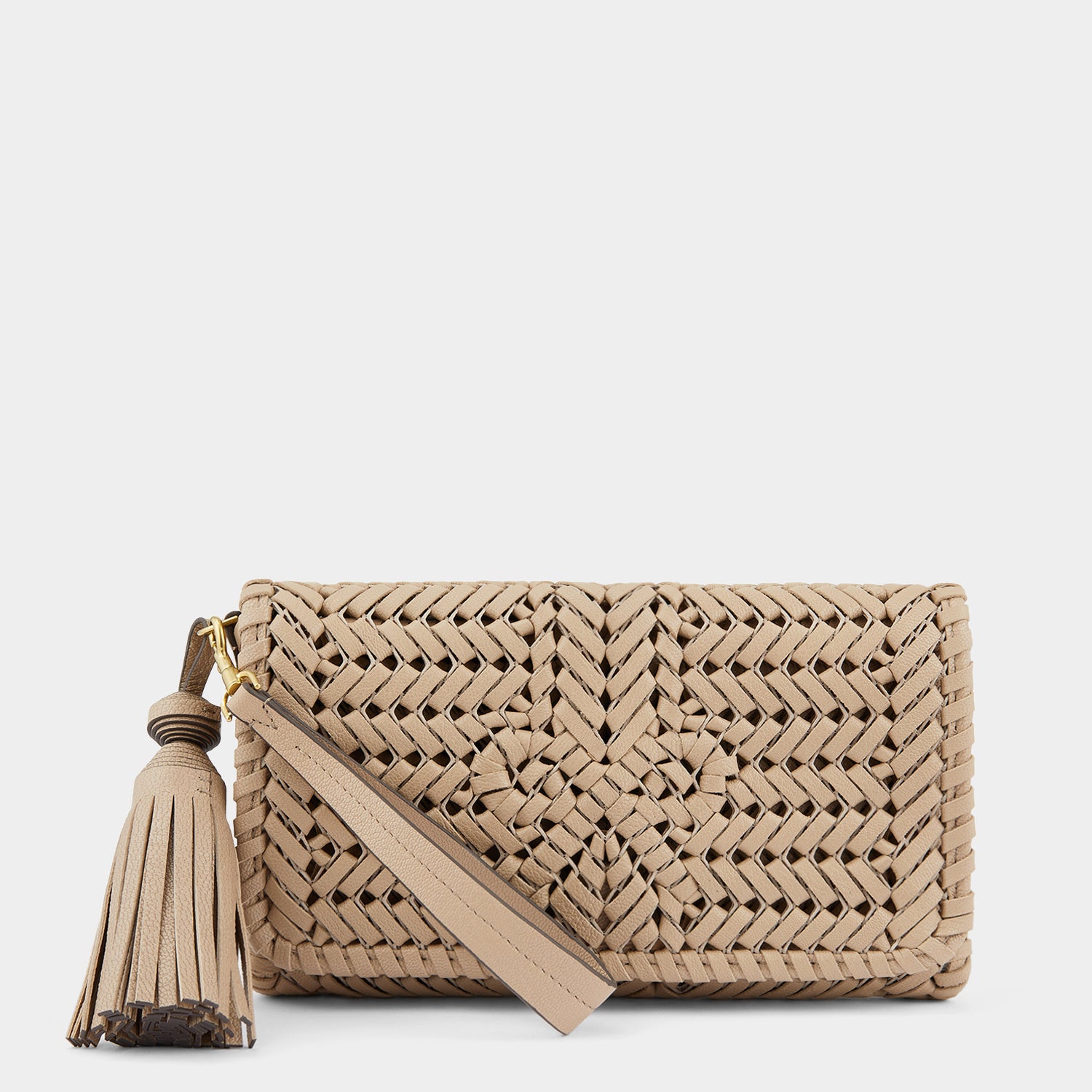 Neeson Tassel Clutch -

                  
                    Capra Leather in Light Nude -
                  

                  Anya Hindmarch UK
