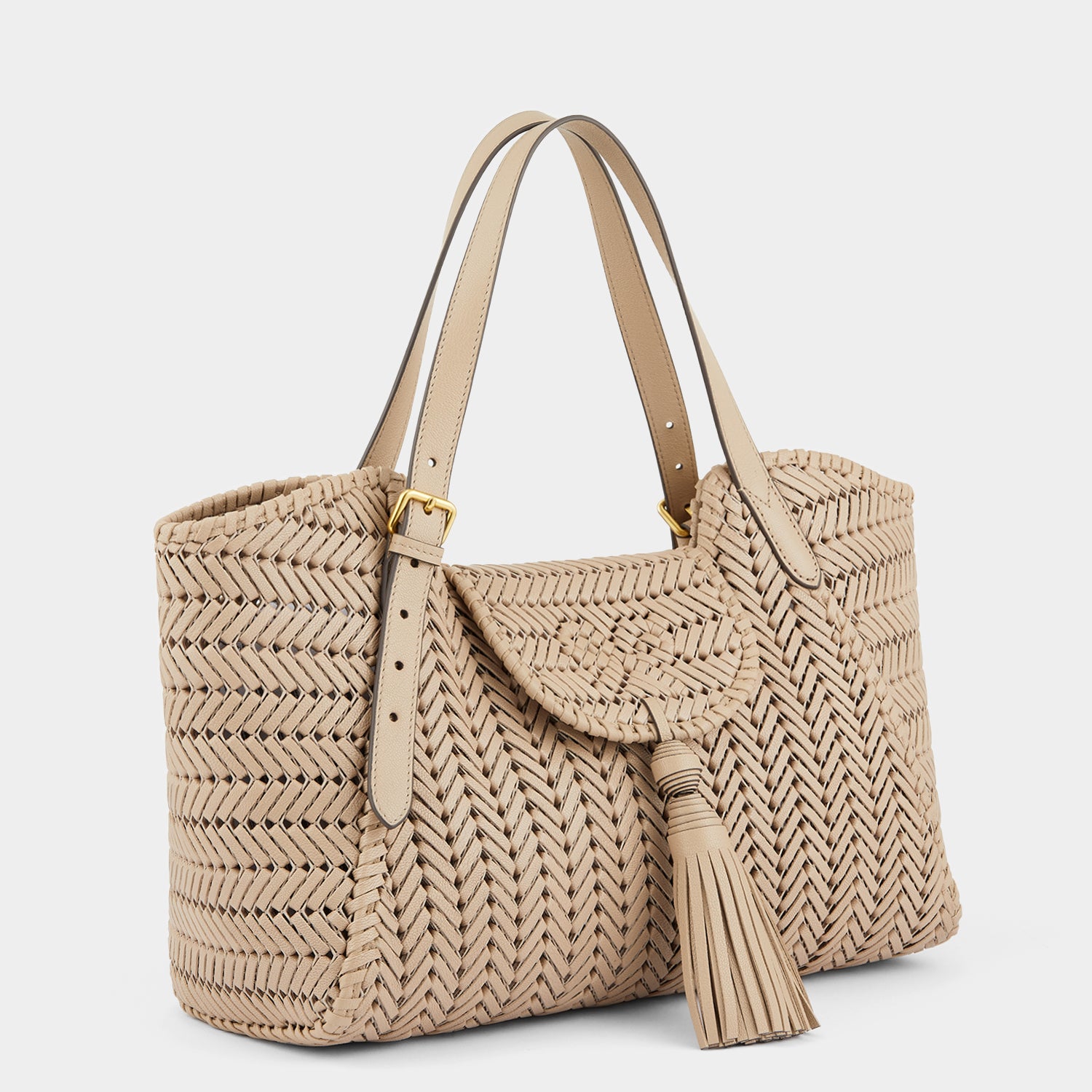 Neeson Tassel Tote -

                  
                    Capra Leather in Light Nude -
                  

                  Anya Hindmarch UK
