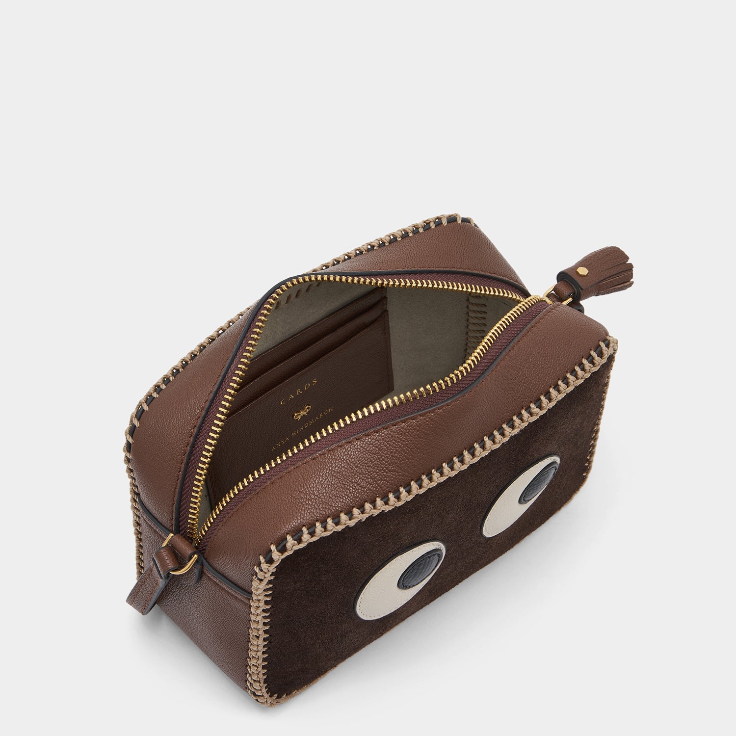 Suede Eyes Cross-body -

                  
                    Suede in Truffle -
                  

                  Anya Hindmarch UK
