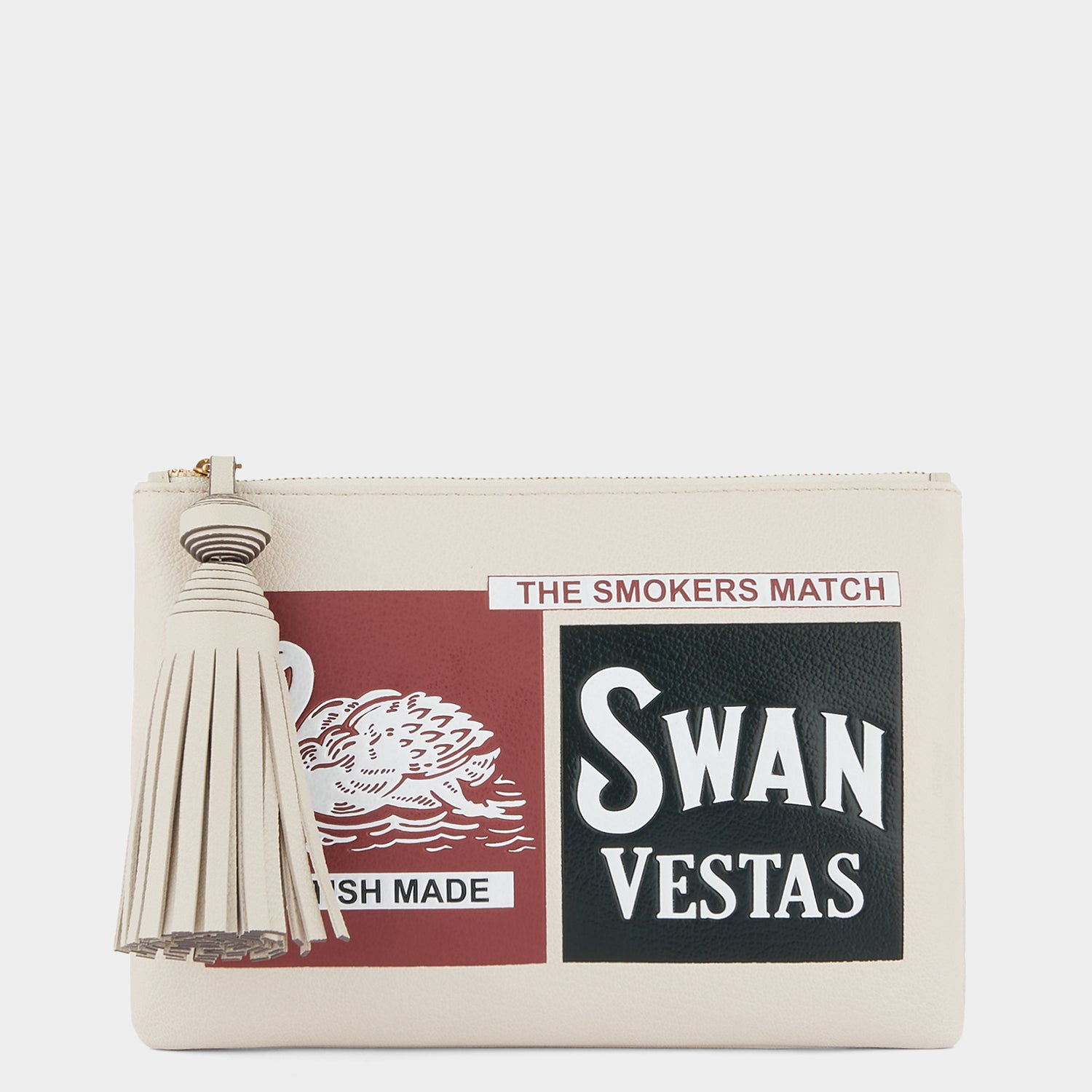 Anya Brands Swan Tassel Clutch -

                  
                    Capra Leather in Chalk -
                  

                  Anya Hindmarch UK
