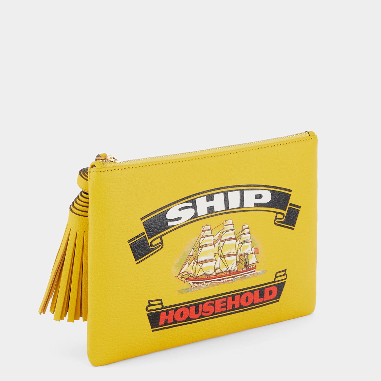 Anya Brands Ship Tassel Clutch -

                  
                    Capra Leather in Yellow -
                  

                  Anya Hindmarch UK
