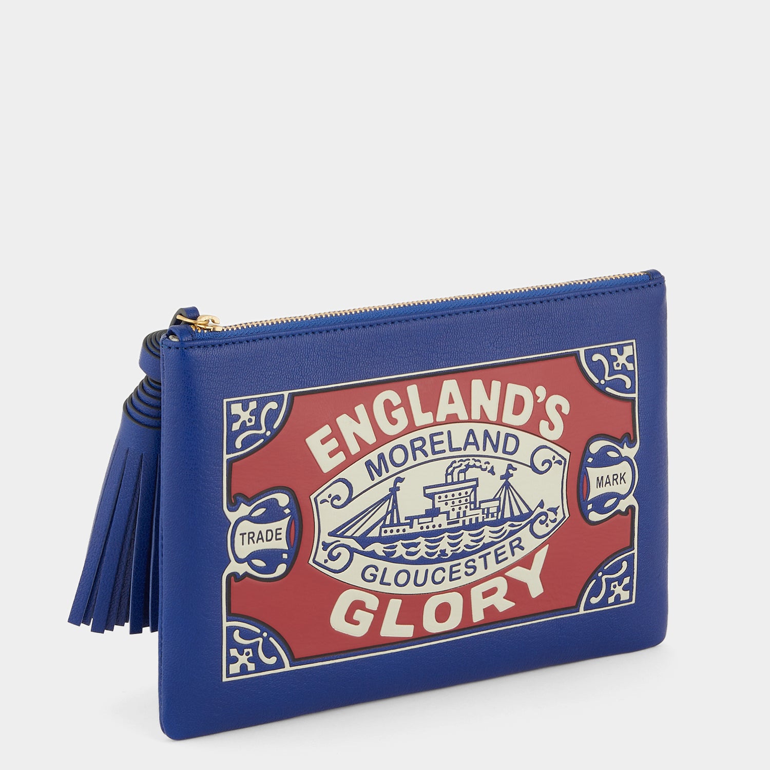 Anya Brands England's Glory Tassel Clutch -

                  
                    Capra Leather in Dark Blue -
                  

                  Anya Hindmarch UK
