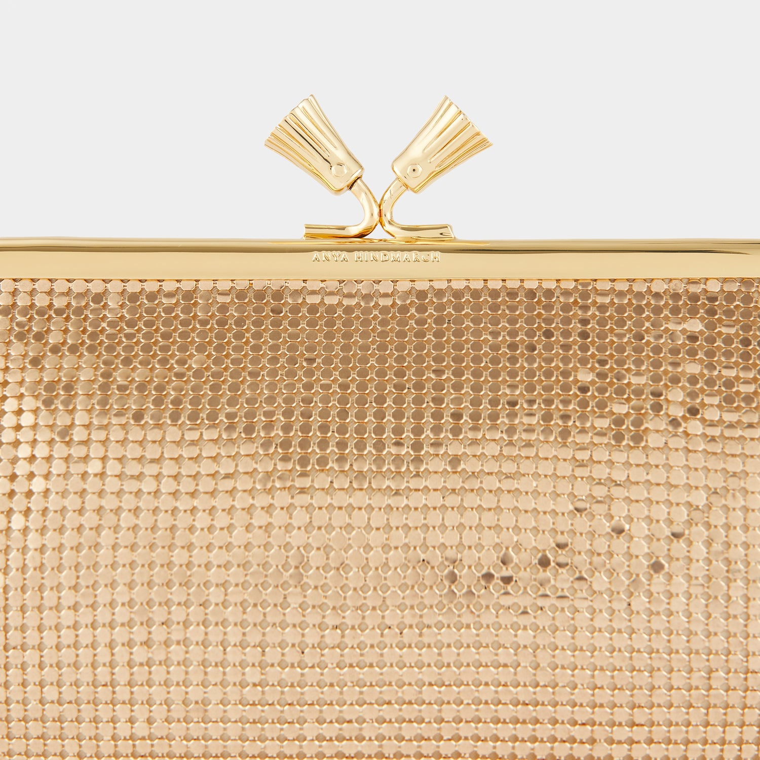 Maud Mesh Tassel Clutch -

                  
                    Metal Mesh in Gold -
                  

                  Anya Hindmarch UK
