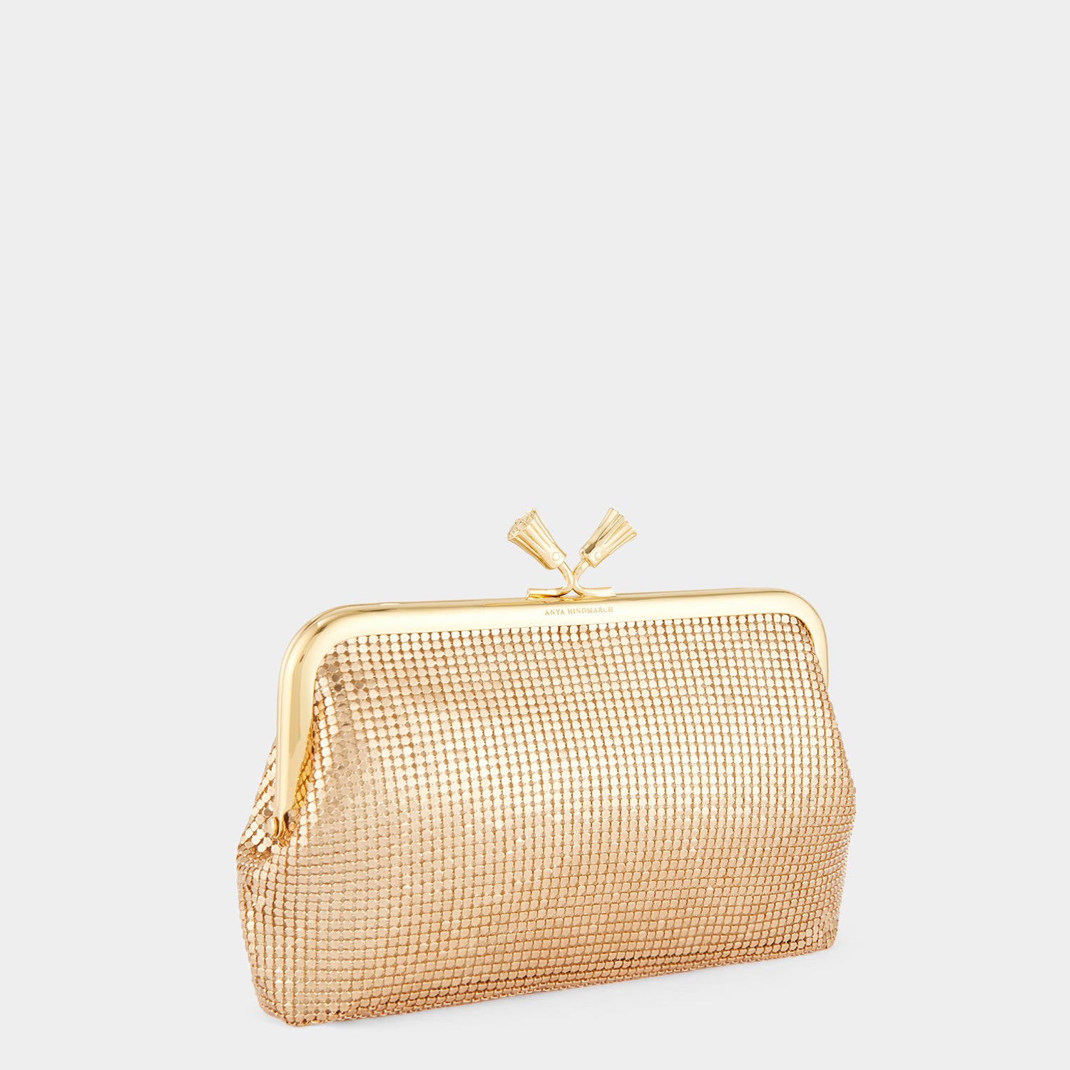 Maud Mesh Tassel Clutch -

                  
                    Metal Mesh in Gold -
                  

                  Anya Hindmarch UK
