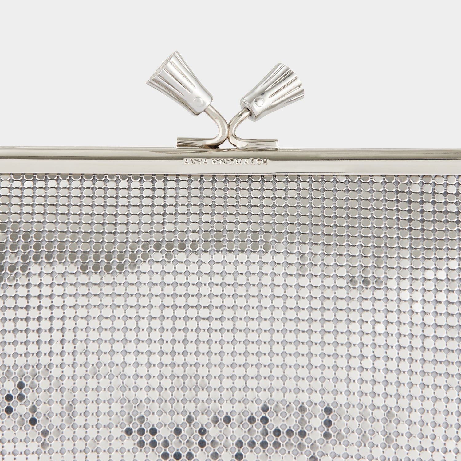 Maud Mesh Tassel Clutch -

                  
                    Metal Mesh in Silver -
                  

                  Anya Hindmarch UK
