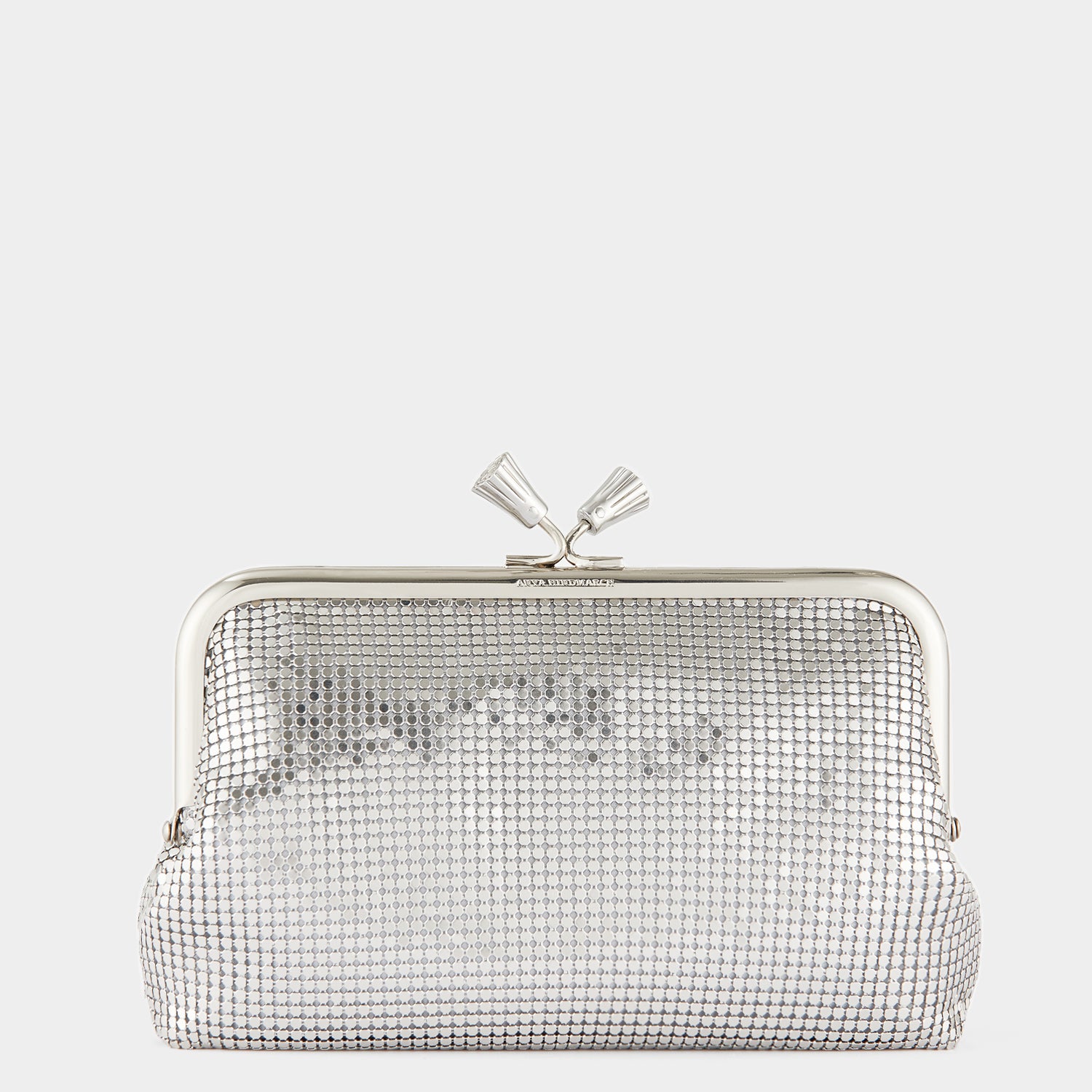 Maud Mesh Tassel Clutch -

                  
                    Metal Mesh in Silver -
                  

                  Anya Hindmarch UK
