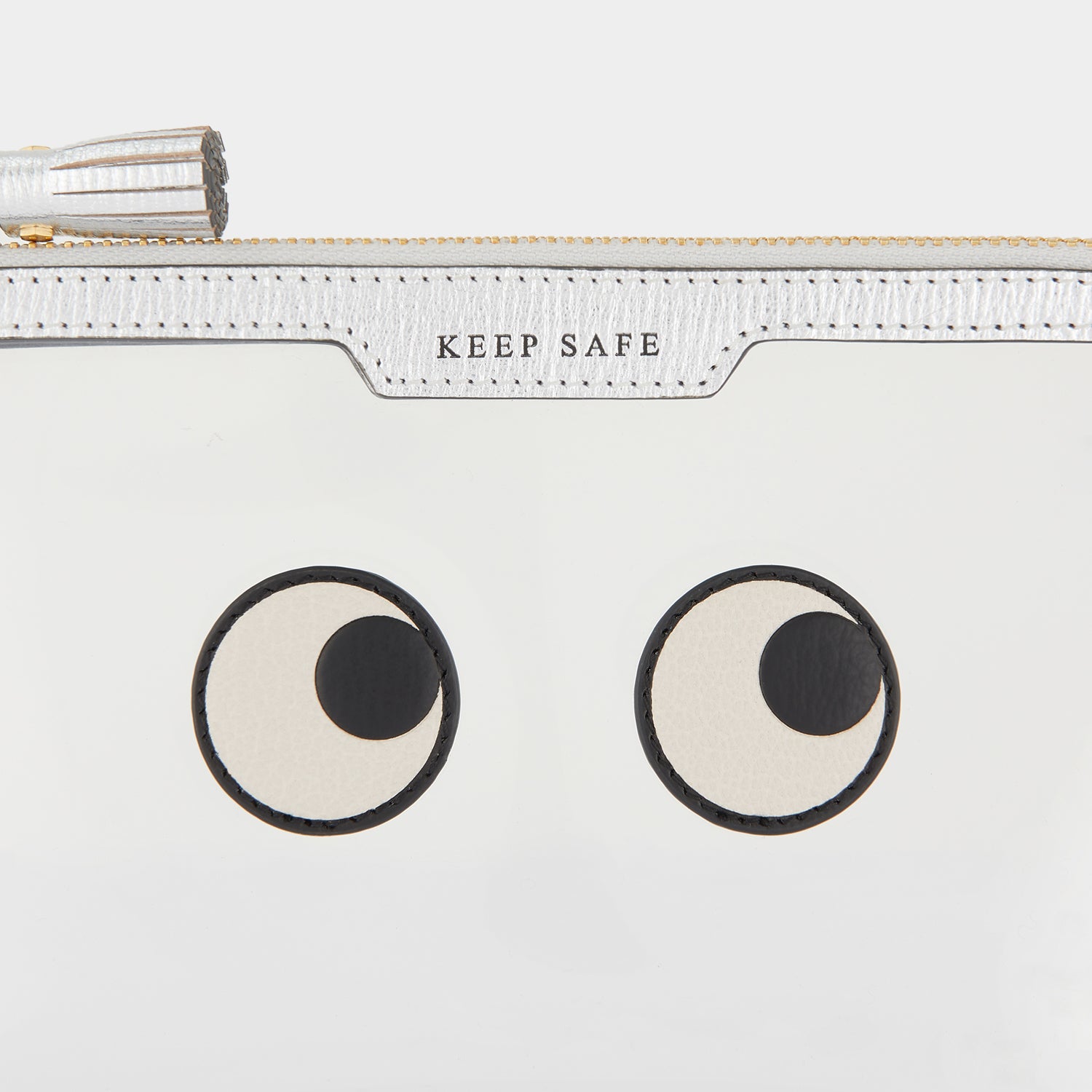 Eyes Keep Safe Pouch -

                  
                    Metallic Leather in Silver Metallic -
                  

                  Anya Hindmarch UK
