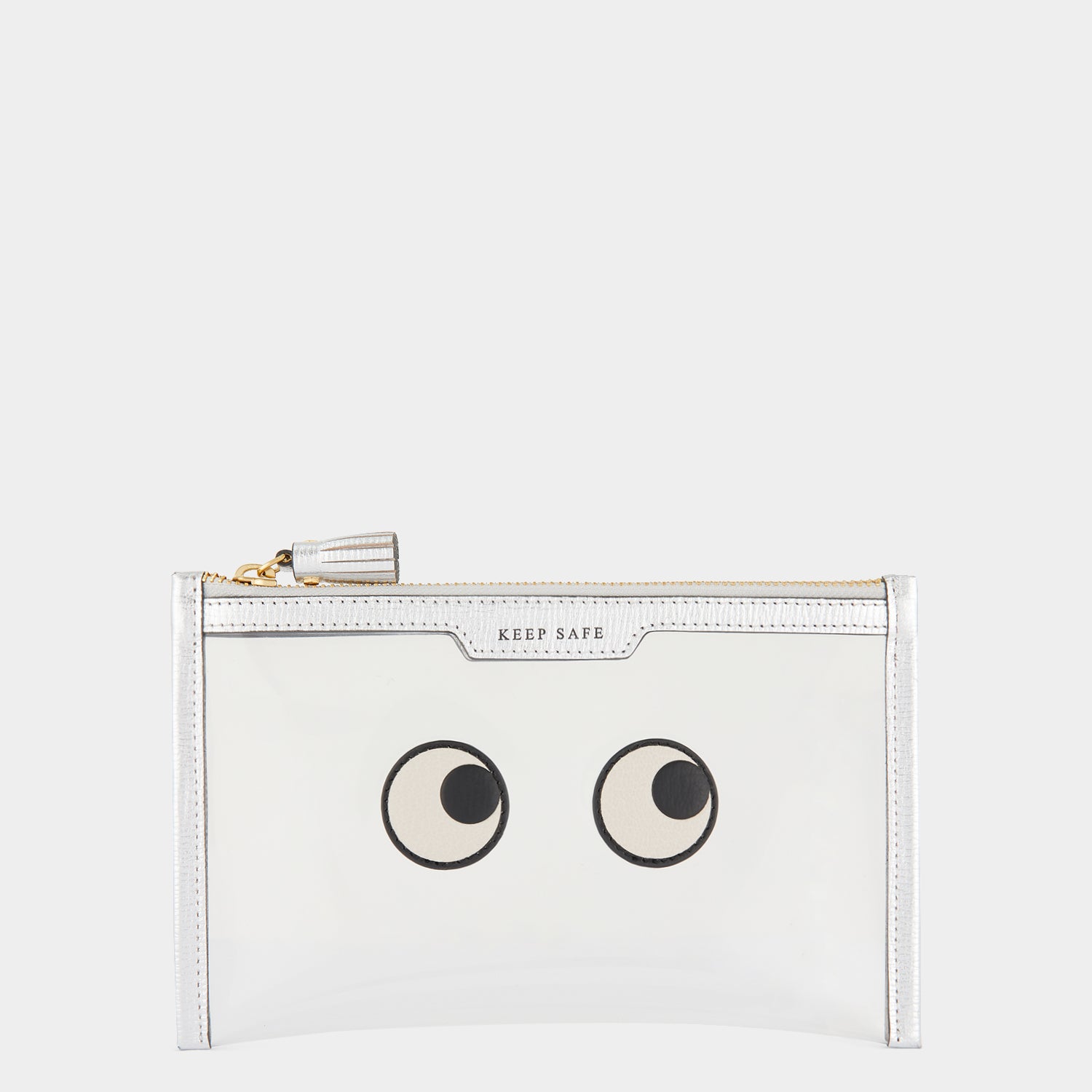 Eyes Keep Safe Pouch -

                  
                    Metallic Leather in Silver Metallic -
                  

                  Anya Hindmarch UK
