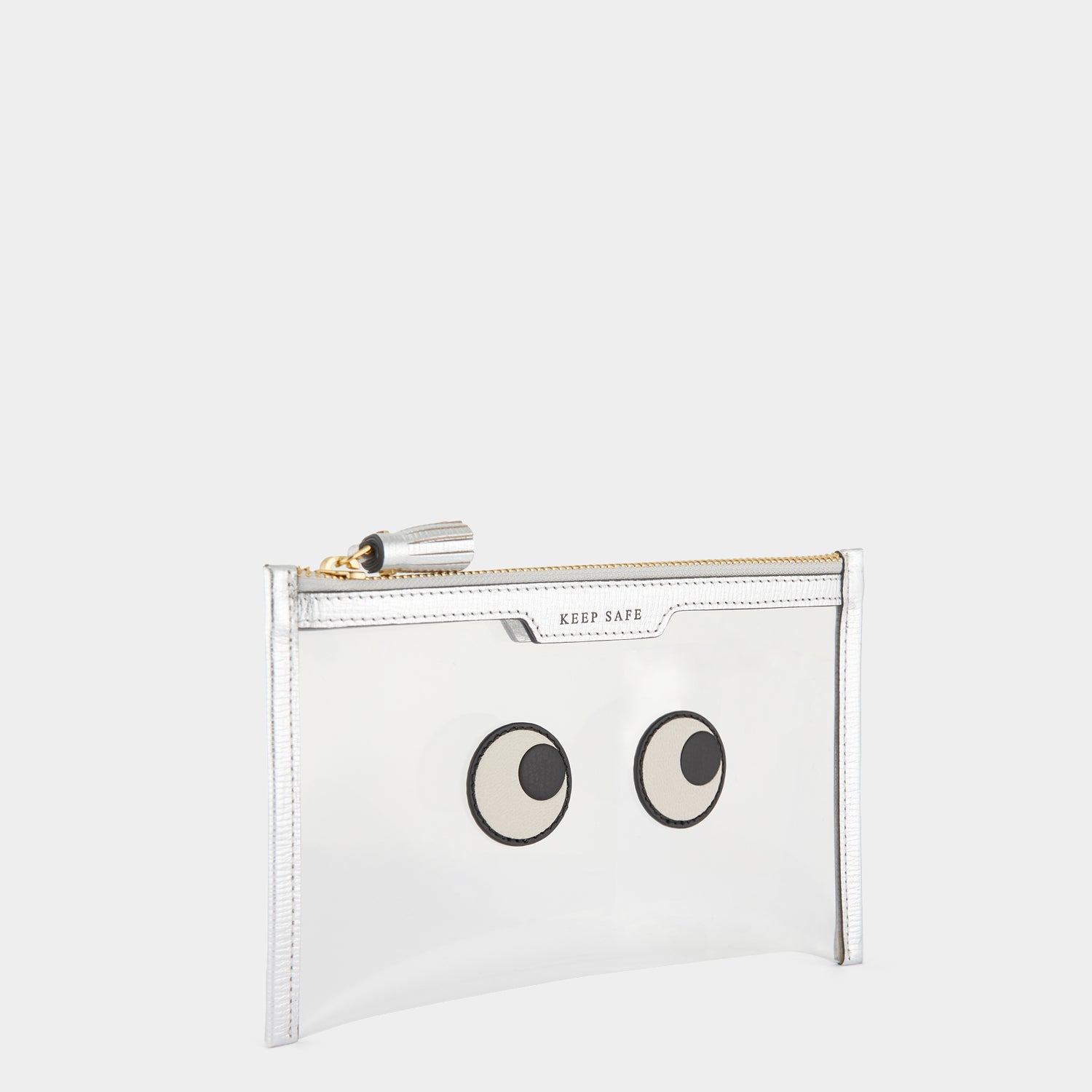 Eyes Keep Safe Pouch -

                  
                    Metallic Leather in Silver Metallic -
                  

                  Anya Hindmarch UK
