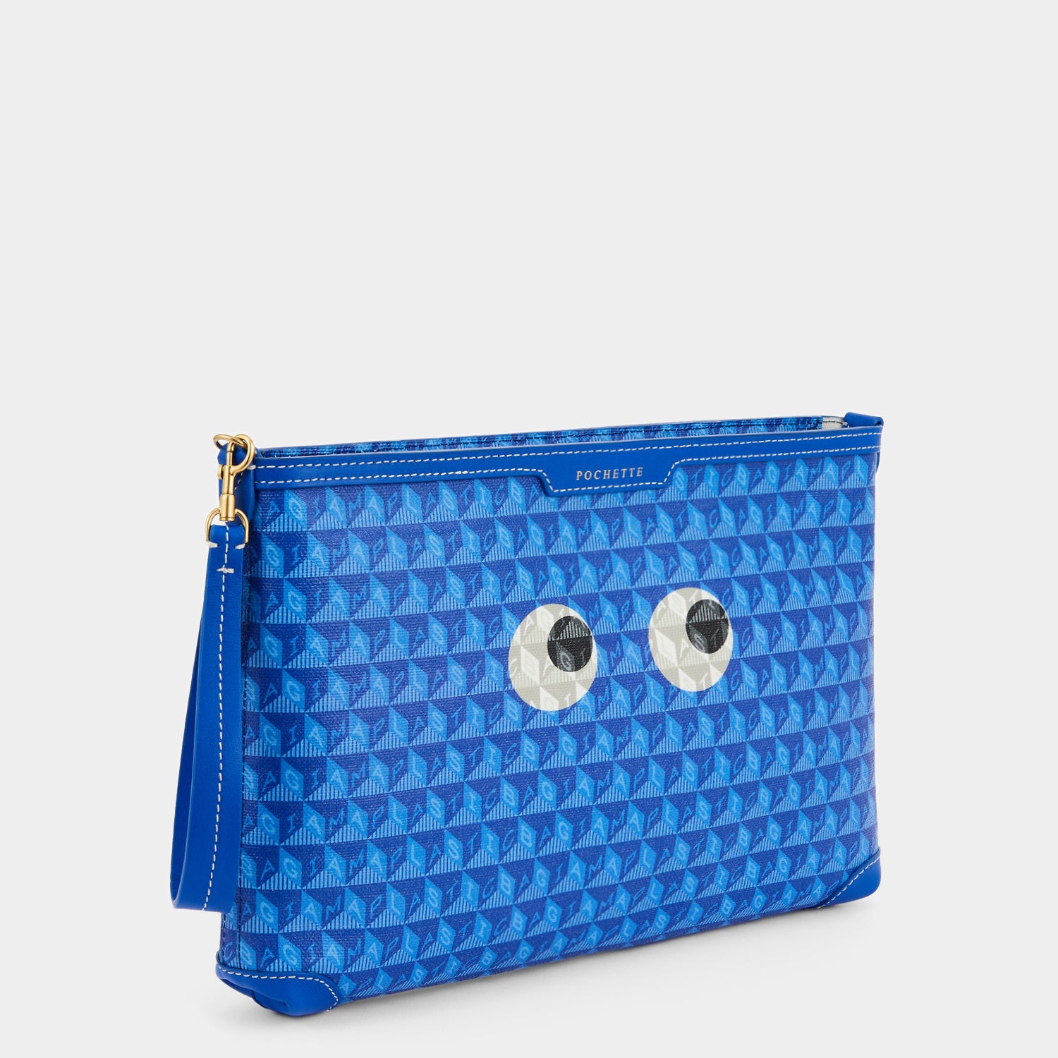 I Am A Plastic Bag Eyes Pochette -

                  
                    Recycled Canvas in Electric Blue -
                  

                  Anya Hindmarch UK
