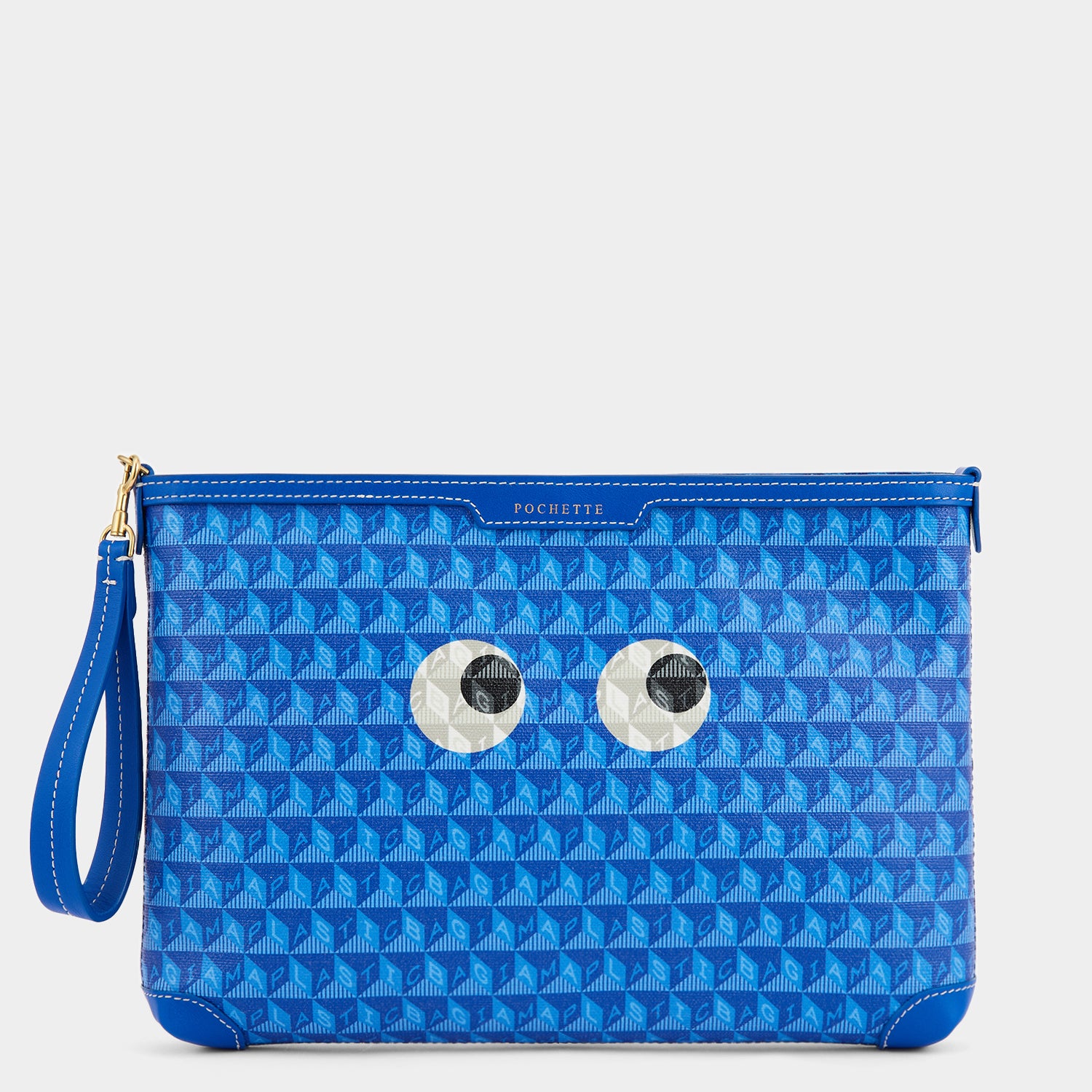 I Am A Plastic Bag Eyes Pochette -

                  
                    Recycled Canvas in Electric Blue -
                  

                  Anya Hindmarch UK
