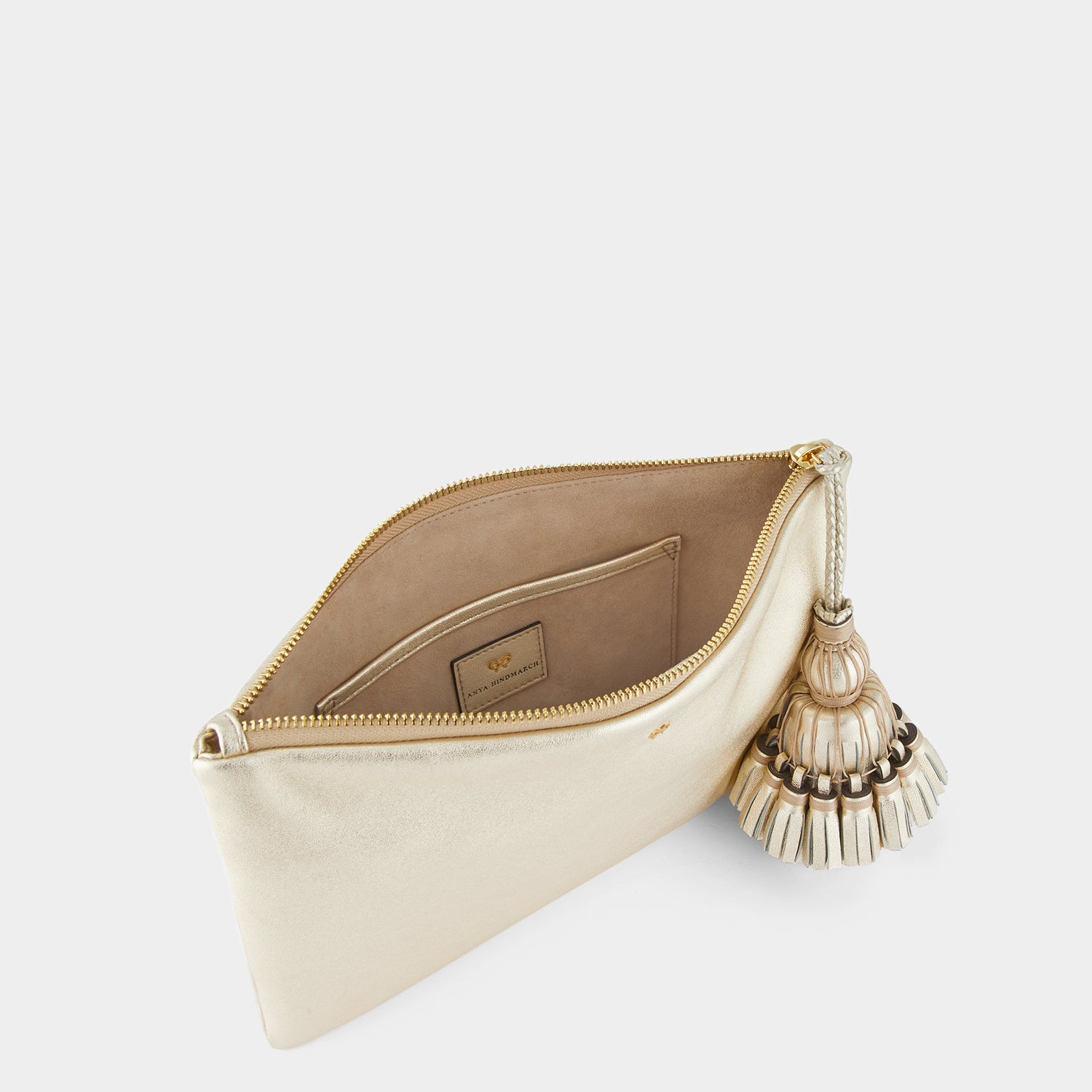 Georgiana Clutch -

                  
                    Metallic Leather in Light Gold -
                  

                  Anya Hindmarch UK
