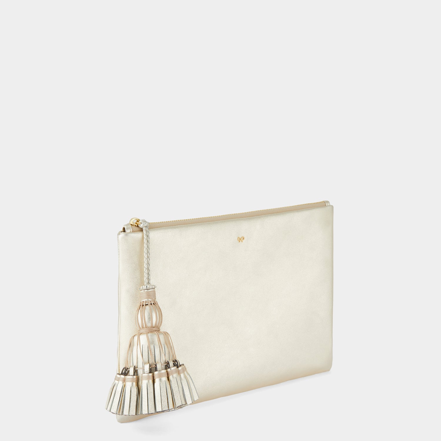 Georgiana Clutch -

                  
                    Metallic Leather in Light Gold -
                  

                  Anya Hindmarch UK
