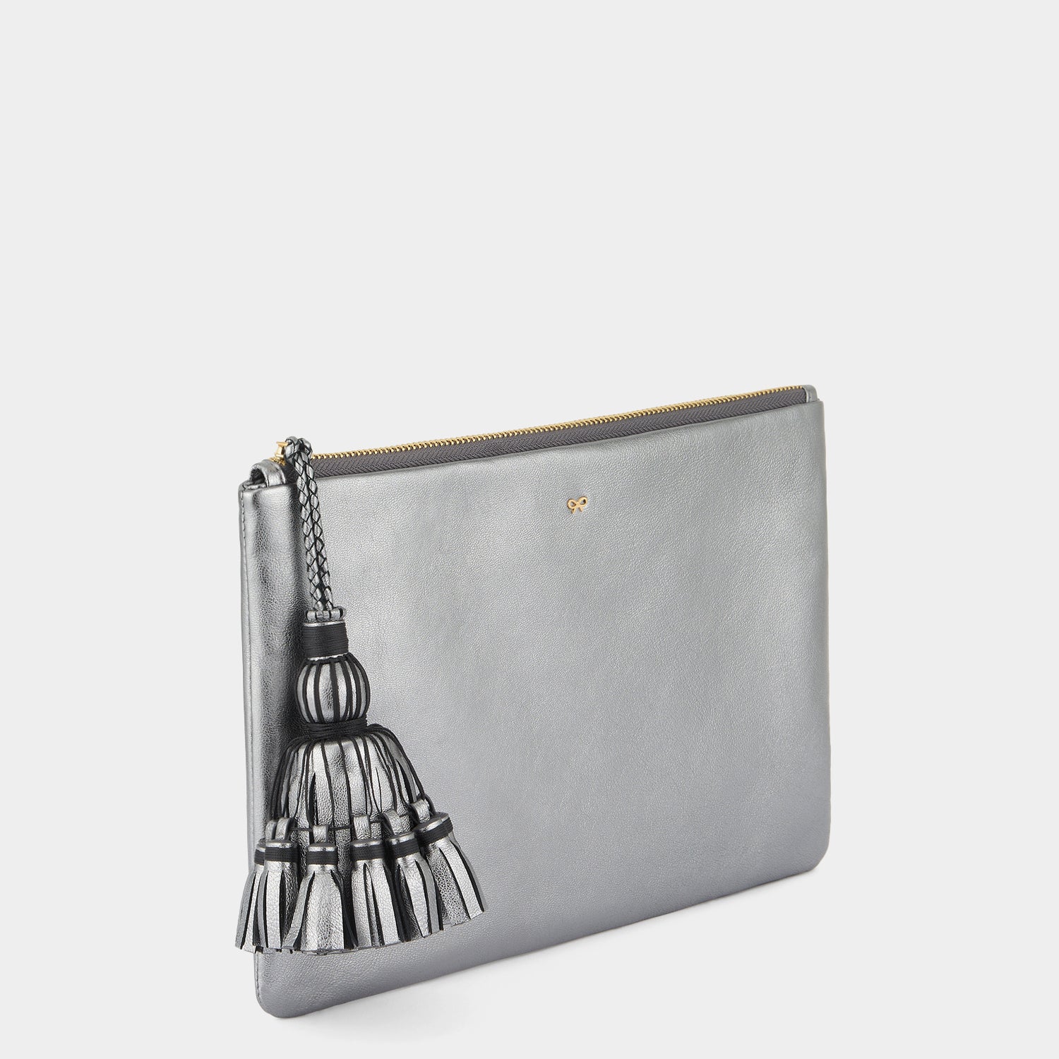 Georgiana Clutch -

                  
                    Metallic Leather in Steel -
                  

                  Anya Hindmarch UK
