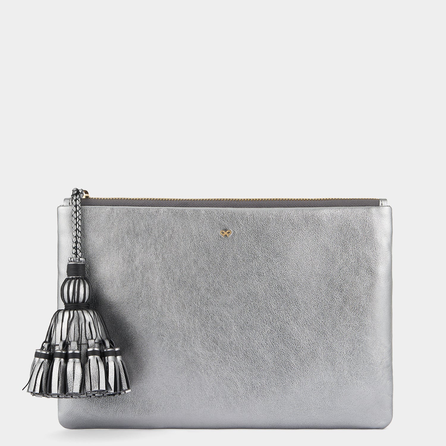 Georgiana Clutch -

                  
                    Metallic Leather in Steel -
                  

                  Anya Hindmarch UK
