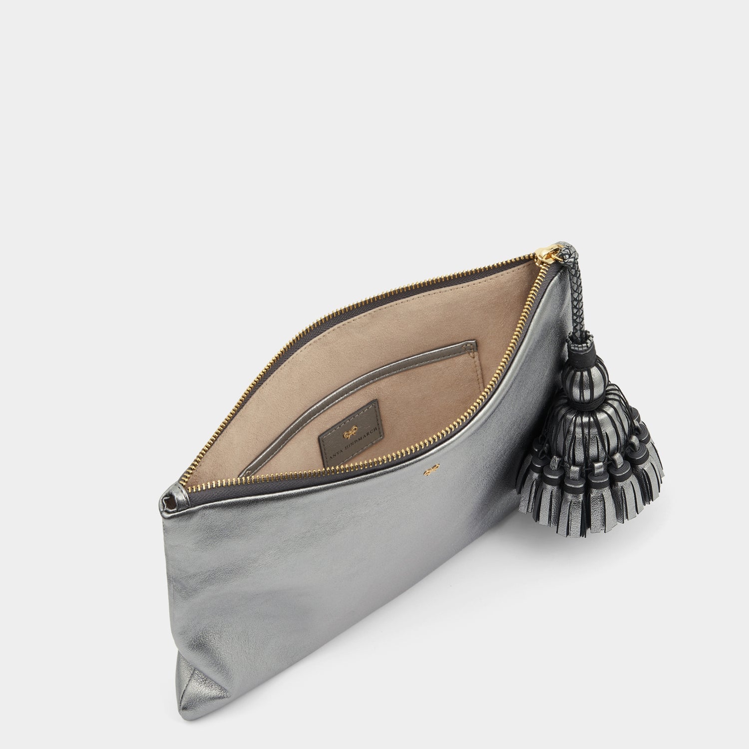 Georgiana Clutch -

                  
                    Metallic Leather in Steel -
                  

                  Anya Hindmarch UK
