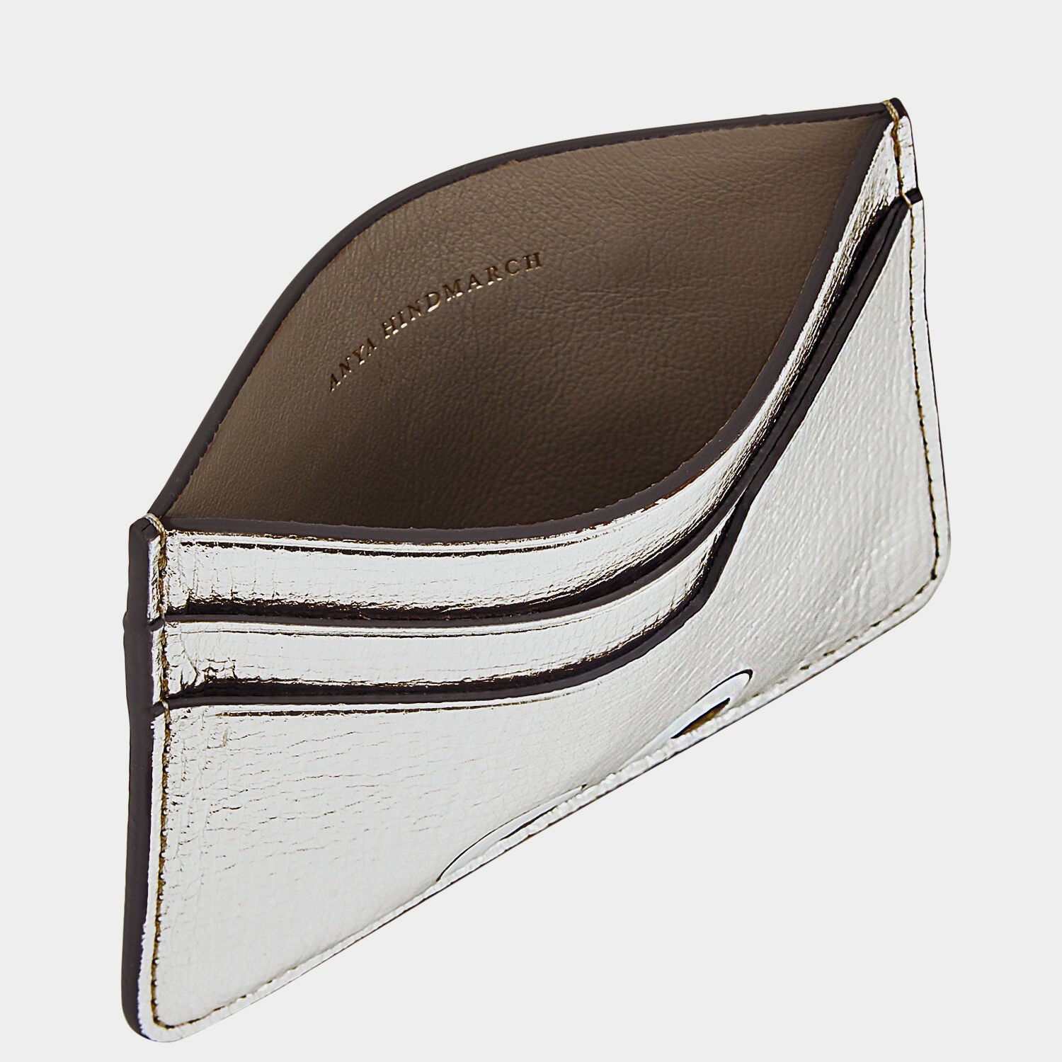 Eyes Card Case -

                  
                    Capra Leather in Silver Metallic -
                  

                  Anya Hindmarch UK
