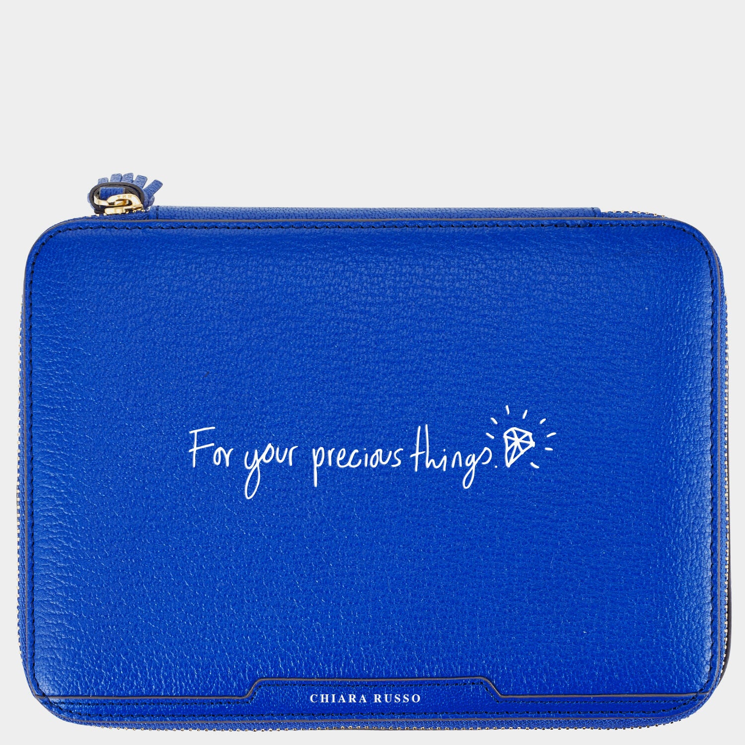 Bespoke Travelling Jewel Case -

                  
                    Capra in Electric Blue -
                  

                  Anya Hindmarch UK
