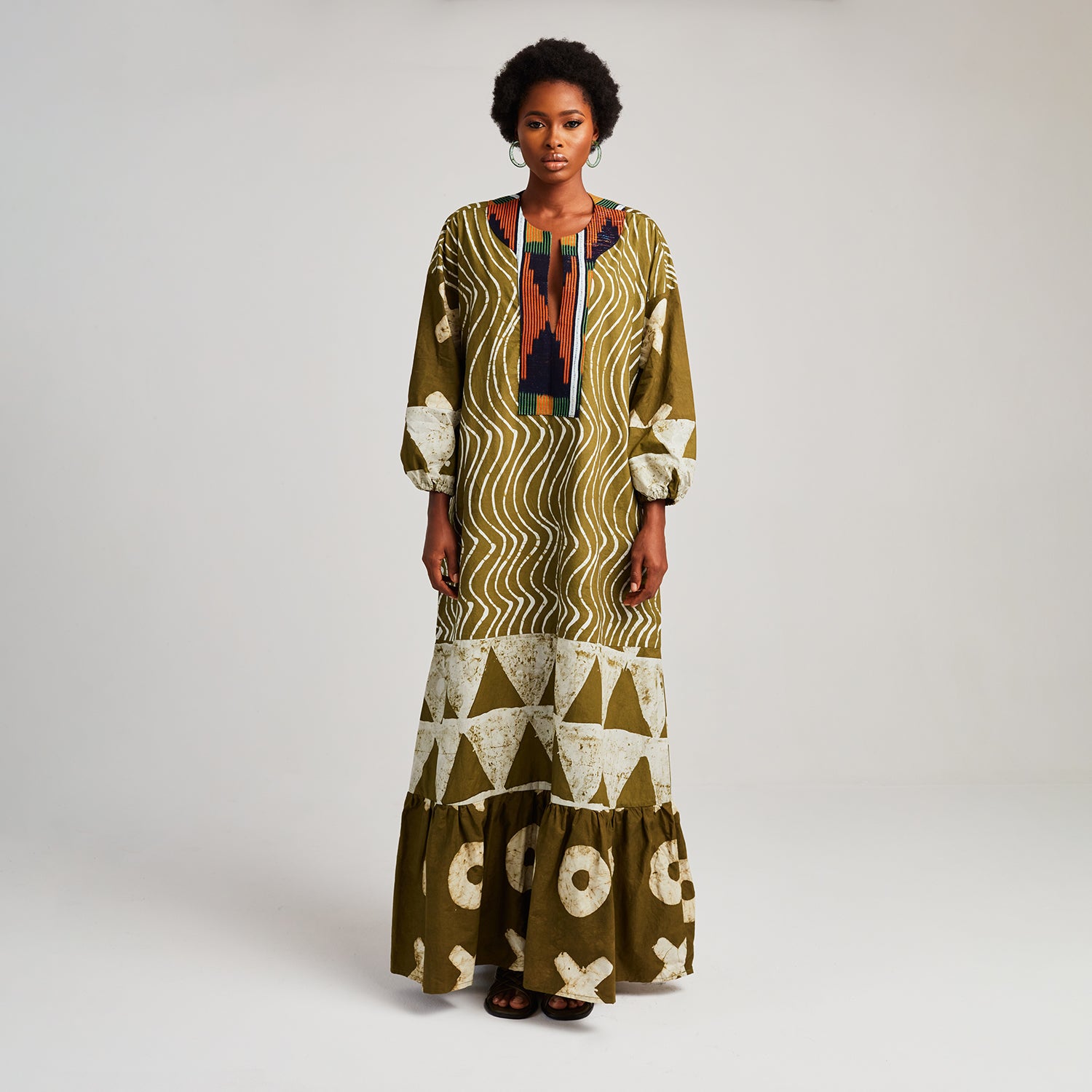 Long Kaftan with Placket -

                  
                    Lightweight Cotton Poplin in Olive -
                  

                  Anya Hindmarch UK
