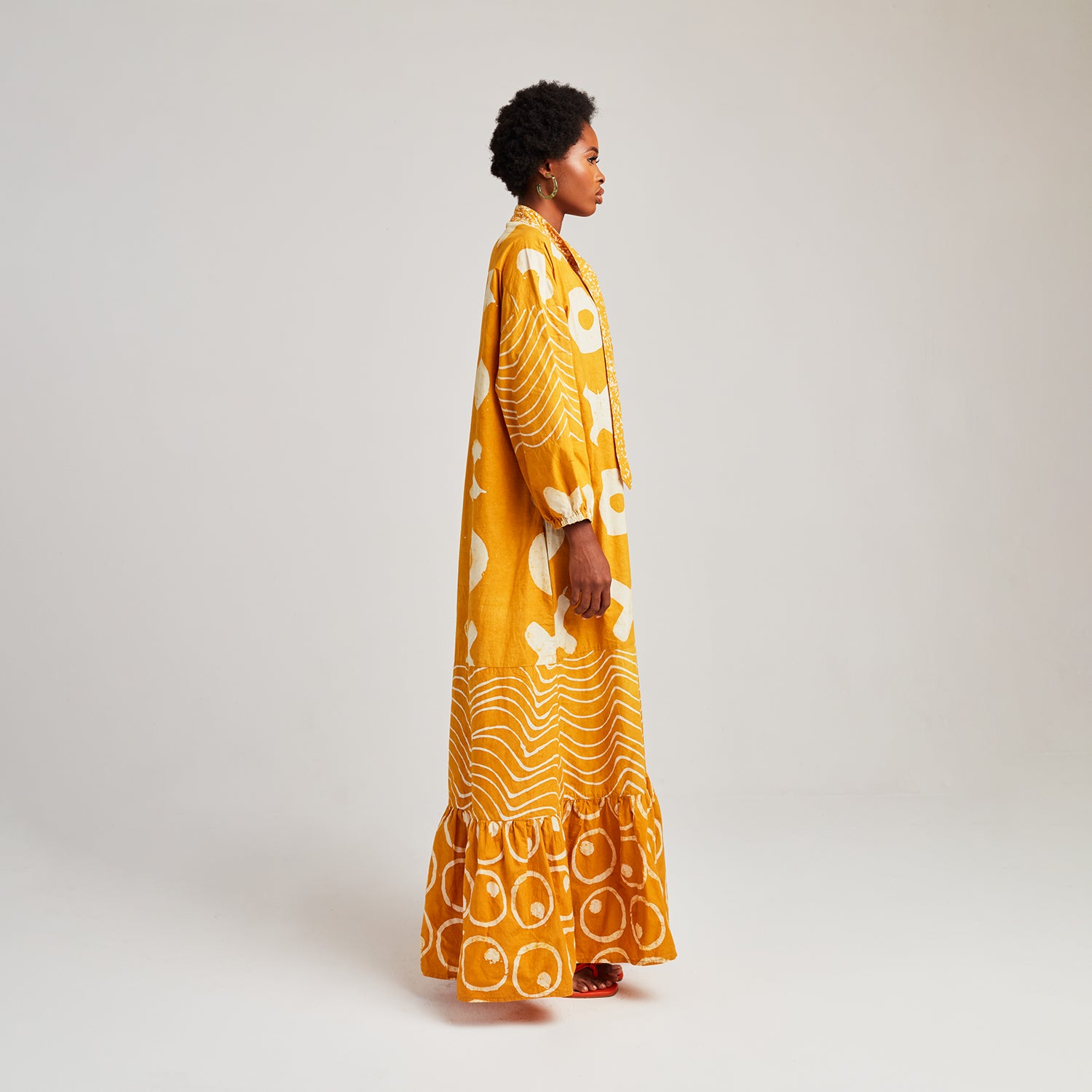 Long Kaftan with Neck Tie -

                  
                    Lightweight Cotton Poplin in Mustard -
                  

                  Anya Hindmarch UK
