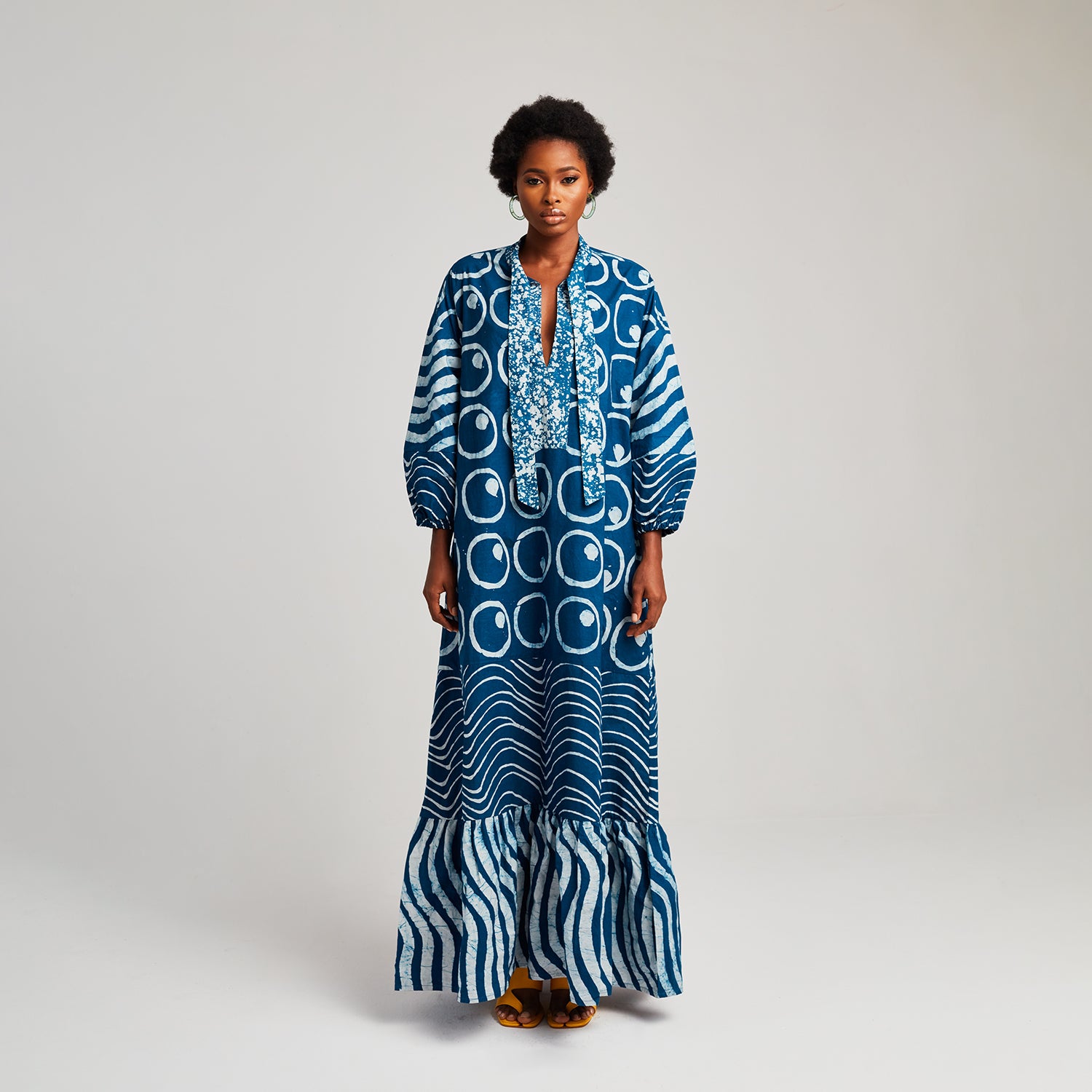 Long Kaftan with Neck Tie -

                  
                    Lightweight Cotton Poplin in Petrol -
                  

                  Anya Hindmarch UK
