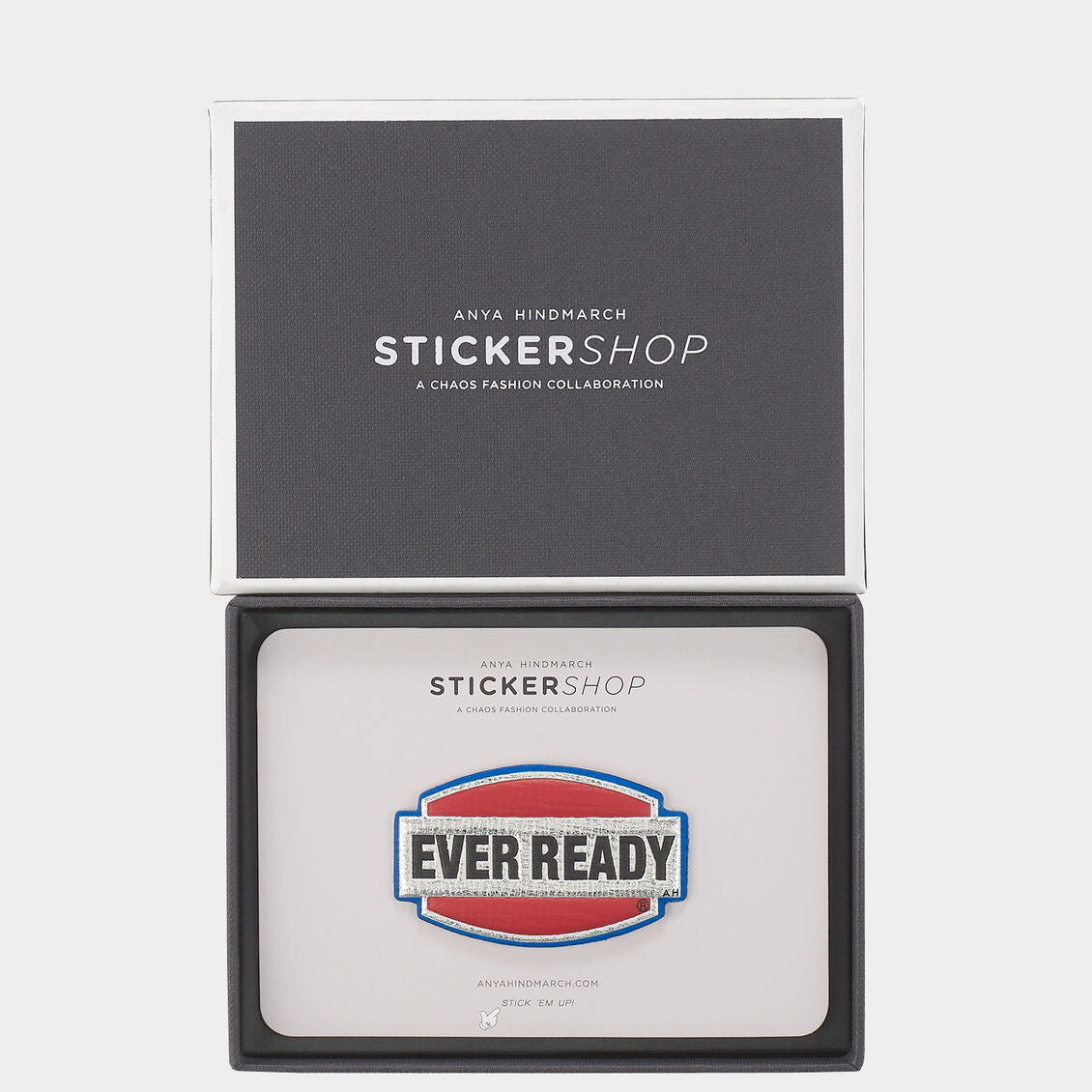 Ever Ready Sticker -

                  
                    Metallic Capra in Silver -
                  

                  Anya Hindmarch UK
