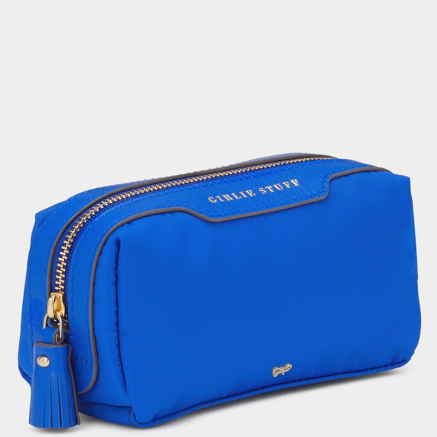 Girlie Stuff Pouch -

                  
                    Econyl® Regenerated Nylon in Blue -
                  

                  Anya Hindmarch UK
