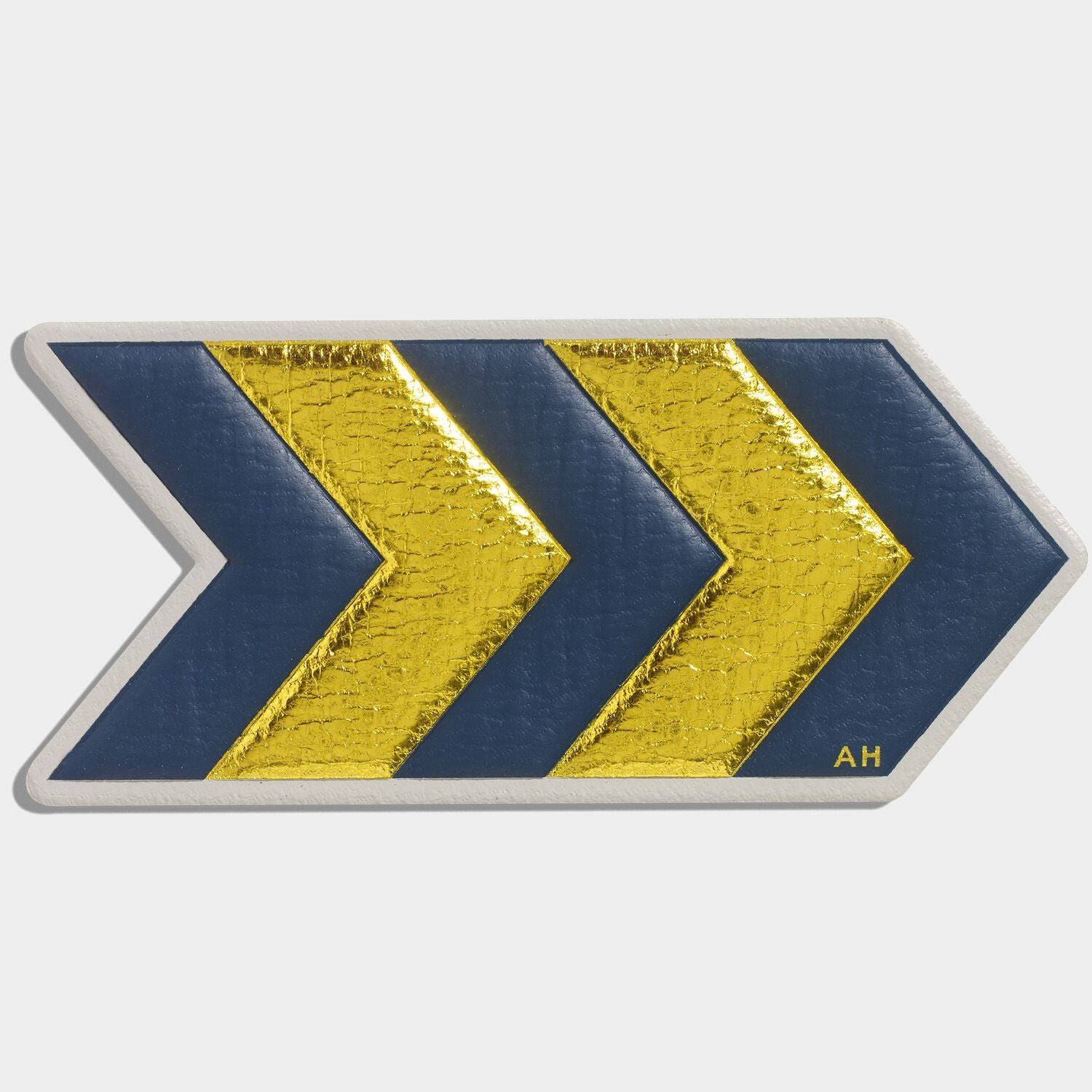 Chevron Leather Sticker -

                  
                    Metallic Capra in Mustard -
                  

                  Anya Hindmarch UK
