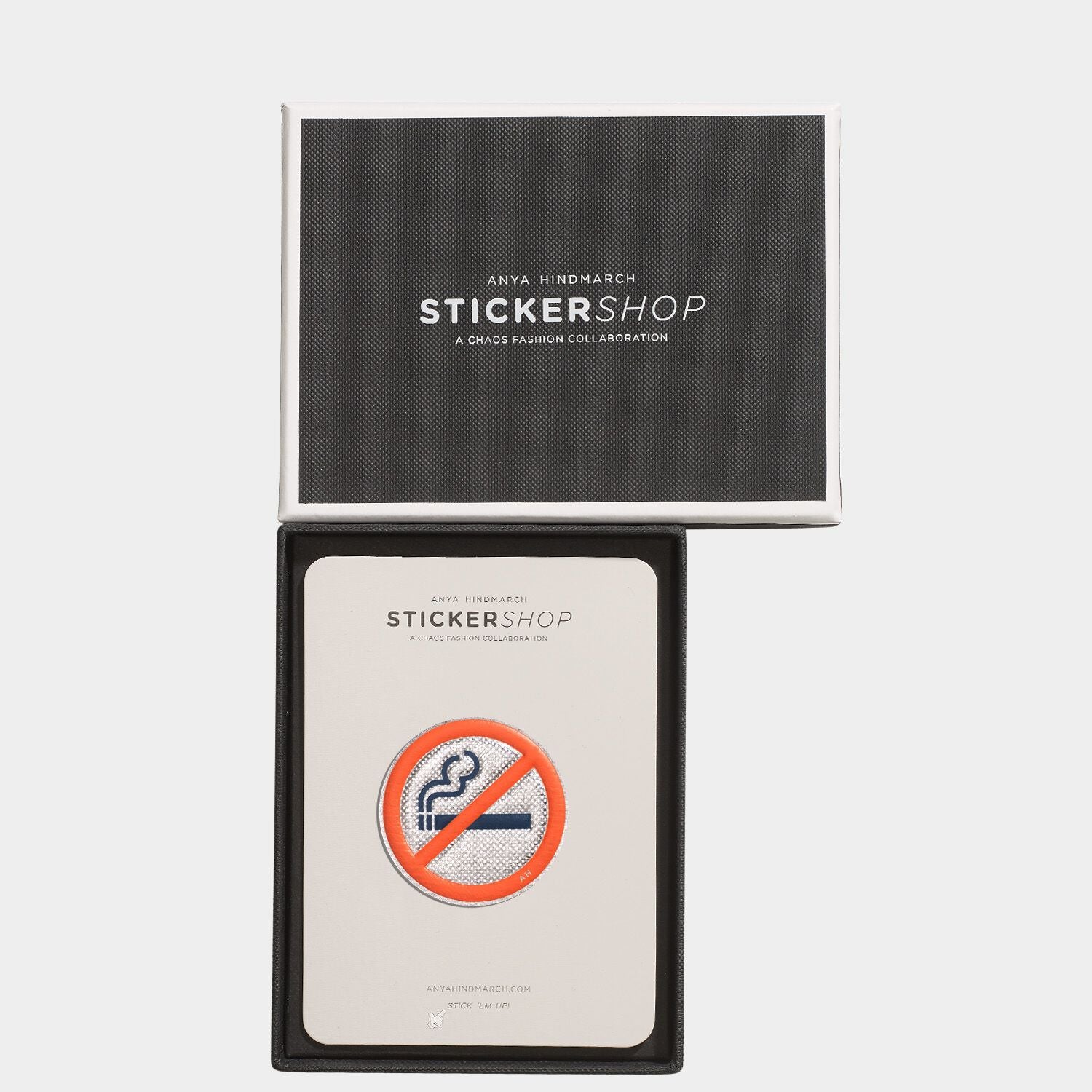 No Smoking Leather Sticker -

                  
                    Metallic Capra in Silver -
                  

                  Anya Hindmarch UK
