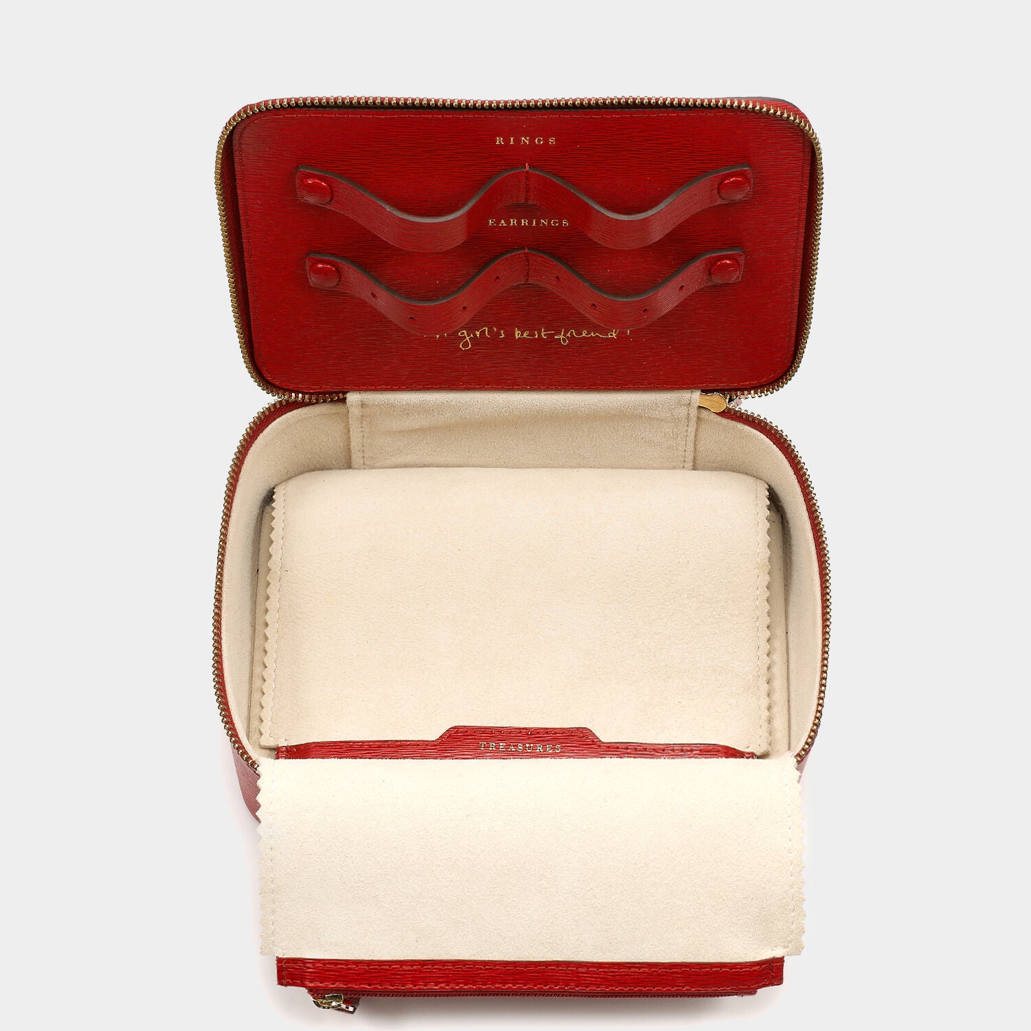 Bespoke Travelling Jewel Case -

                  
                    London Grain in Red -
                  

                  Anya Hindmarch UK
